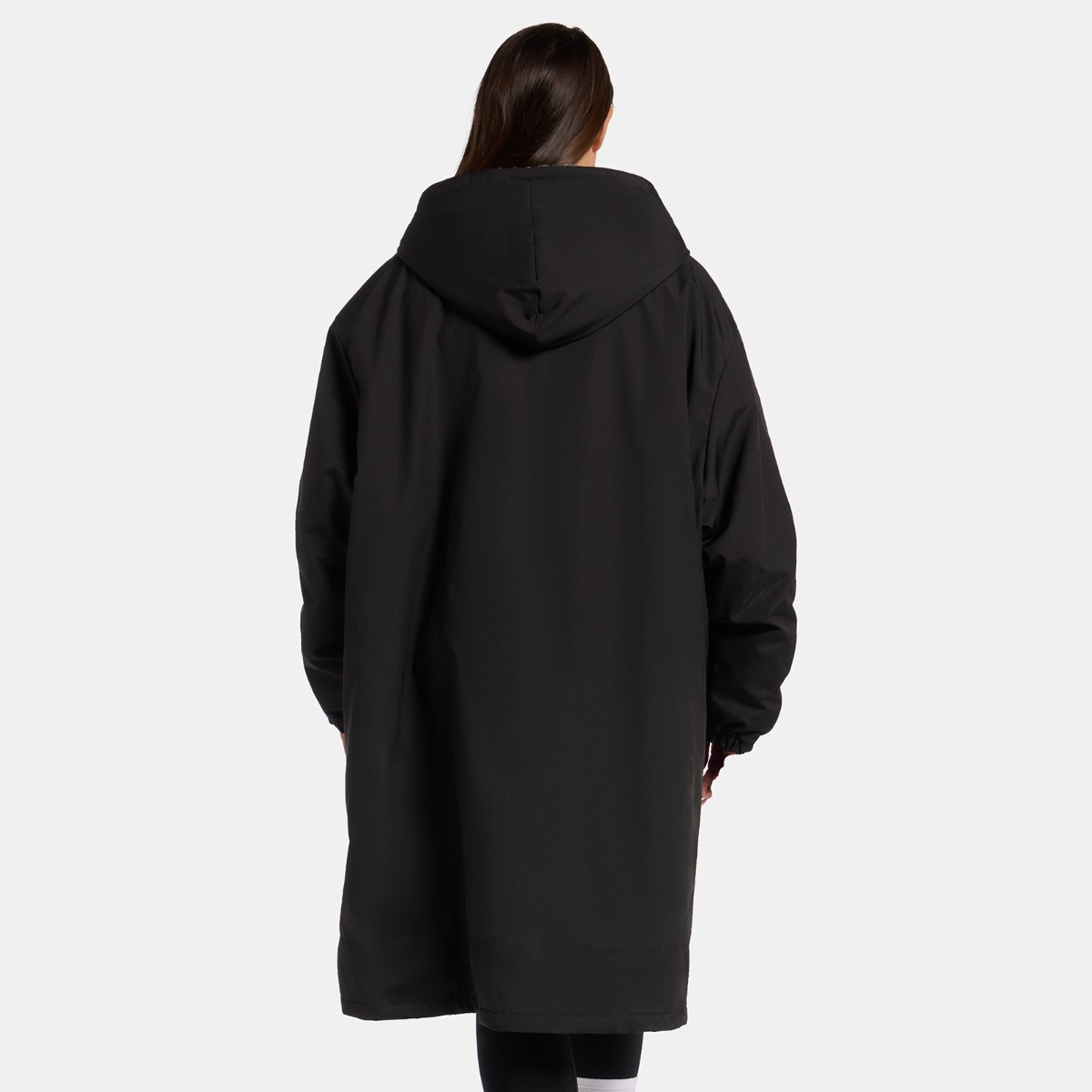 OHS Adults Water Resistant Sherpa Drying Robe, Black - S/M>