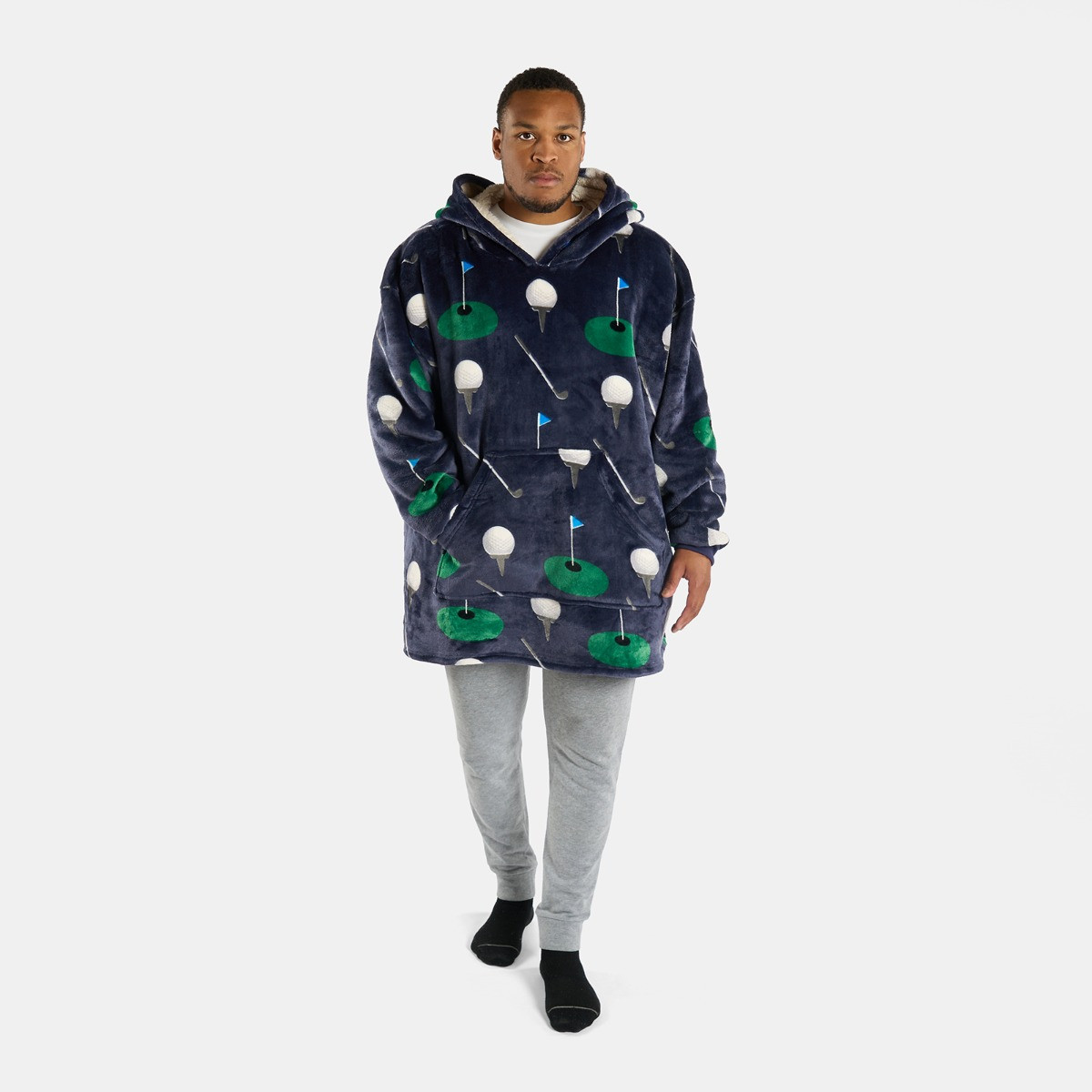 OHS Golf Print Hoodie Blanket - Navy>