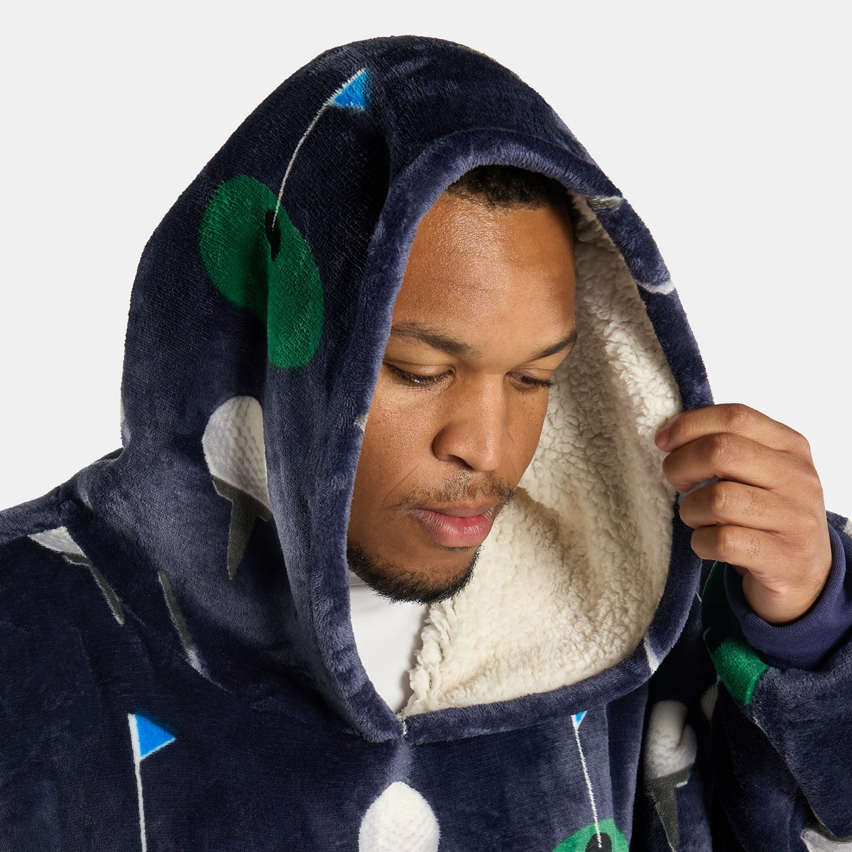 OHS Golf Print Hoodie Blanket - Navy>