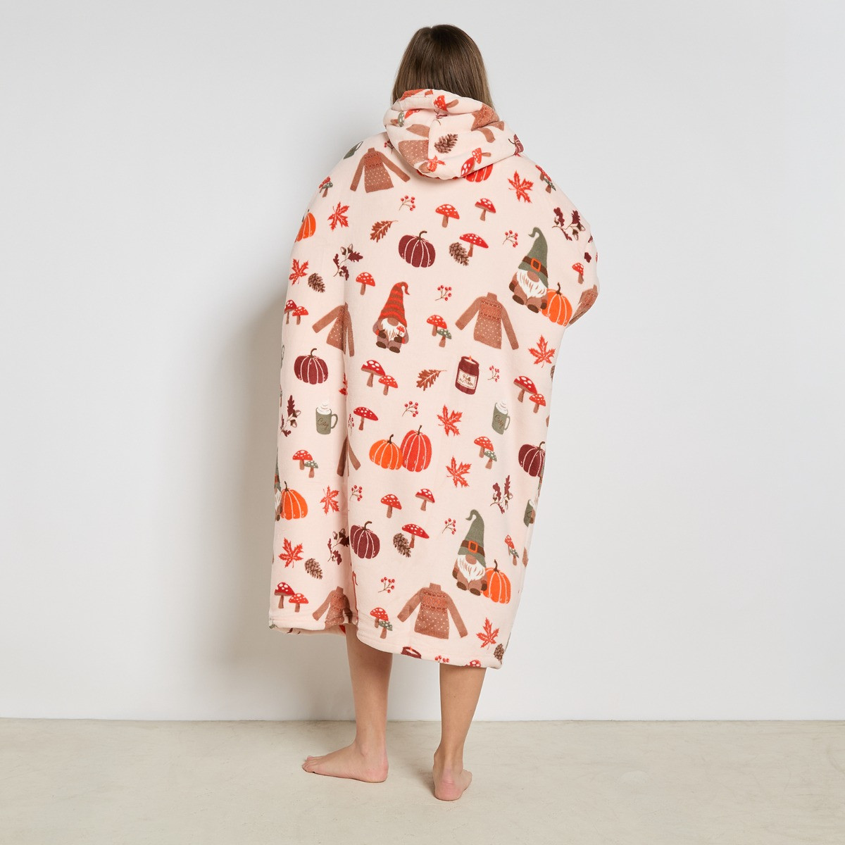 OHS Adult Extra Long Autumn Hoodie Blanket - Beige>