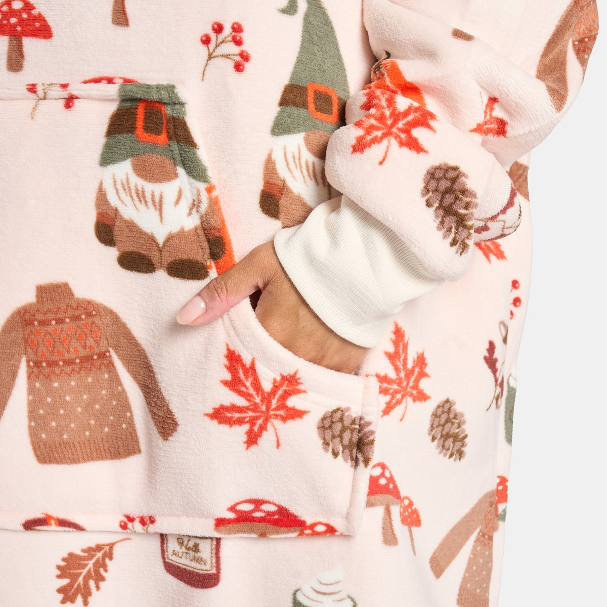 OHS Adult Extra Long Autumn Hoodie Blanket - Beige>