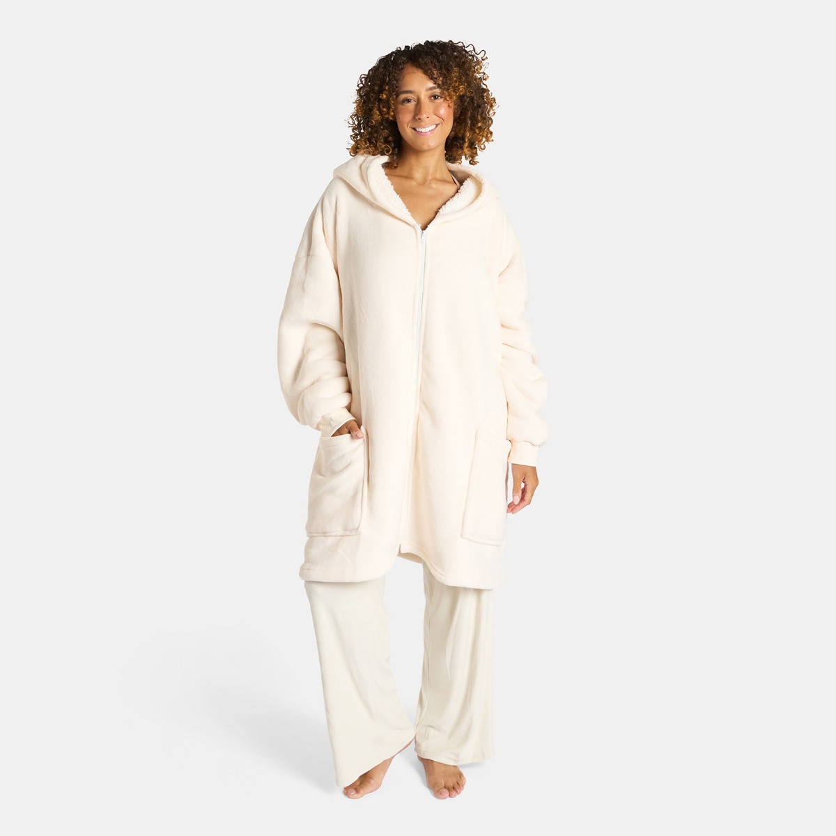 OHS Adults Zipper Hoodie Blanket - Cream>