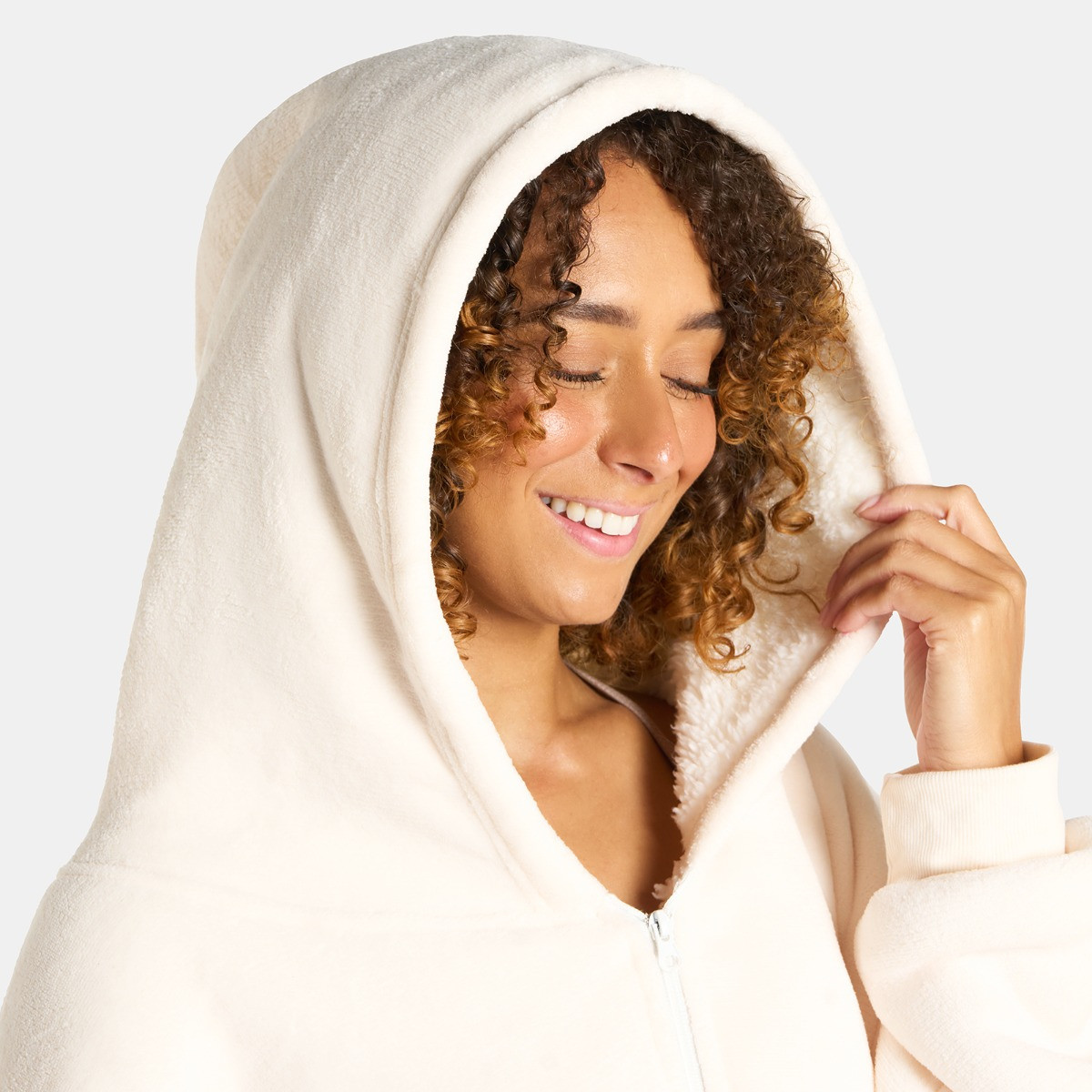 OHS Adults Zipper Hoodie Blanket - Cream>