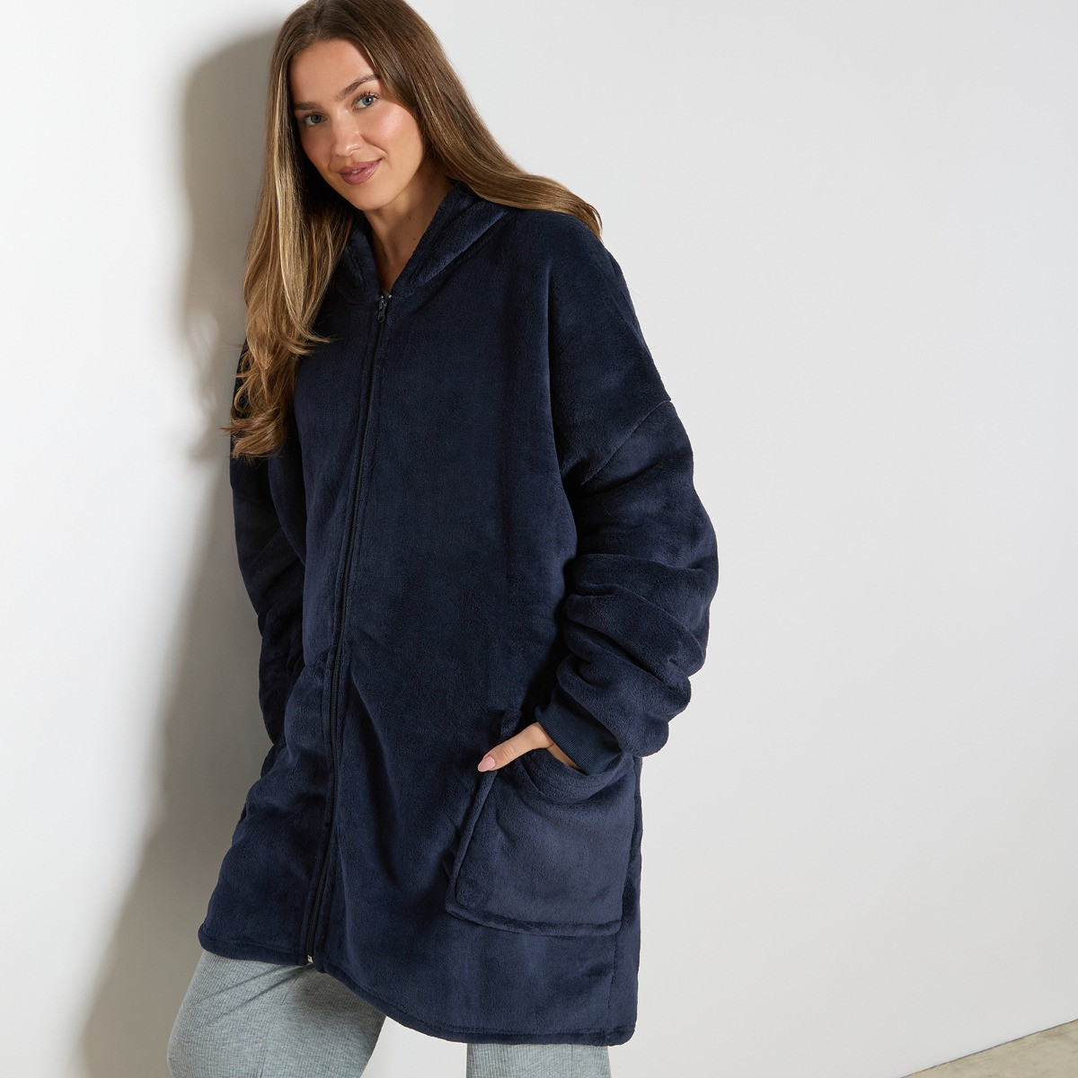 OHS Adults Zipper Hoodie Blanket - Navy>