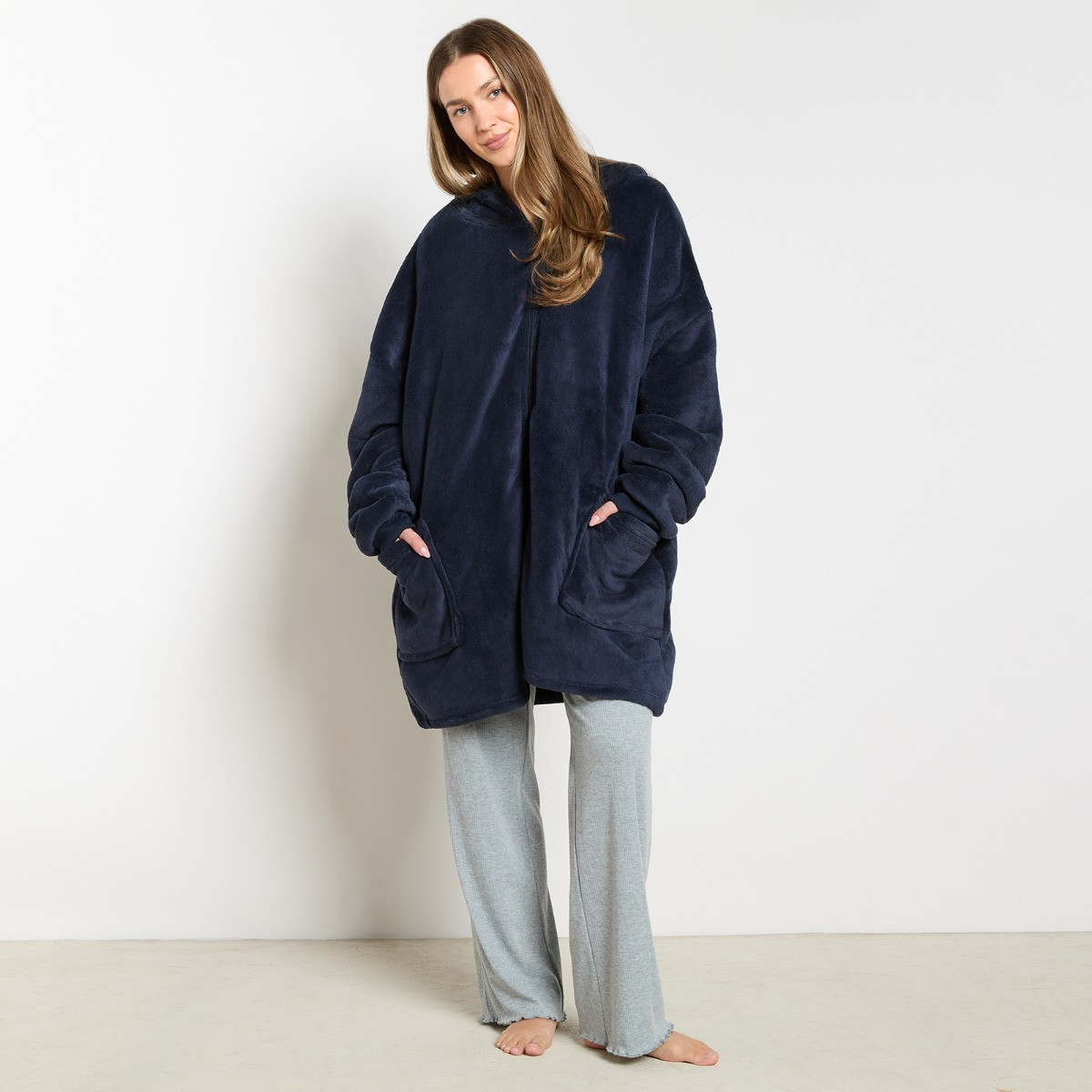 OHS Adults Zipper Hoodie Blanket - Navy>