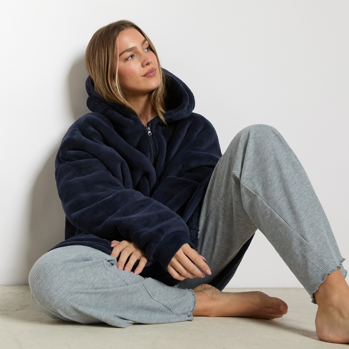 OHS Adults Zipper Hoodie Blanket - Navy>