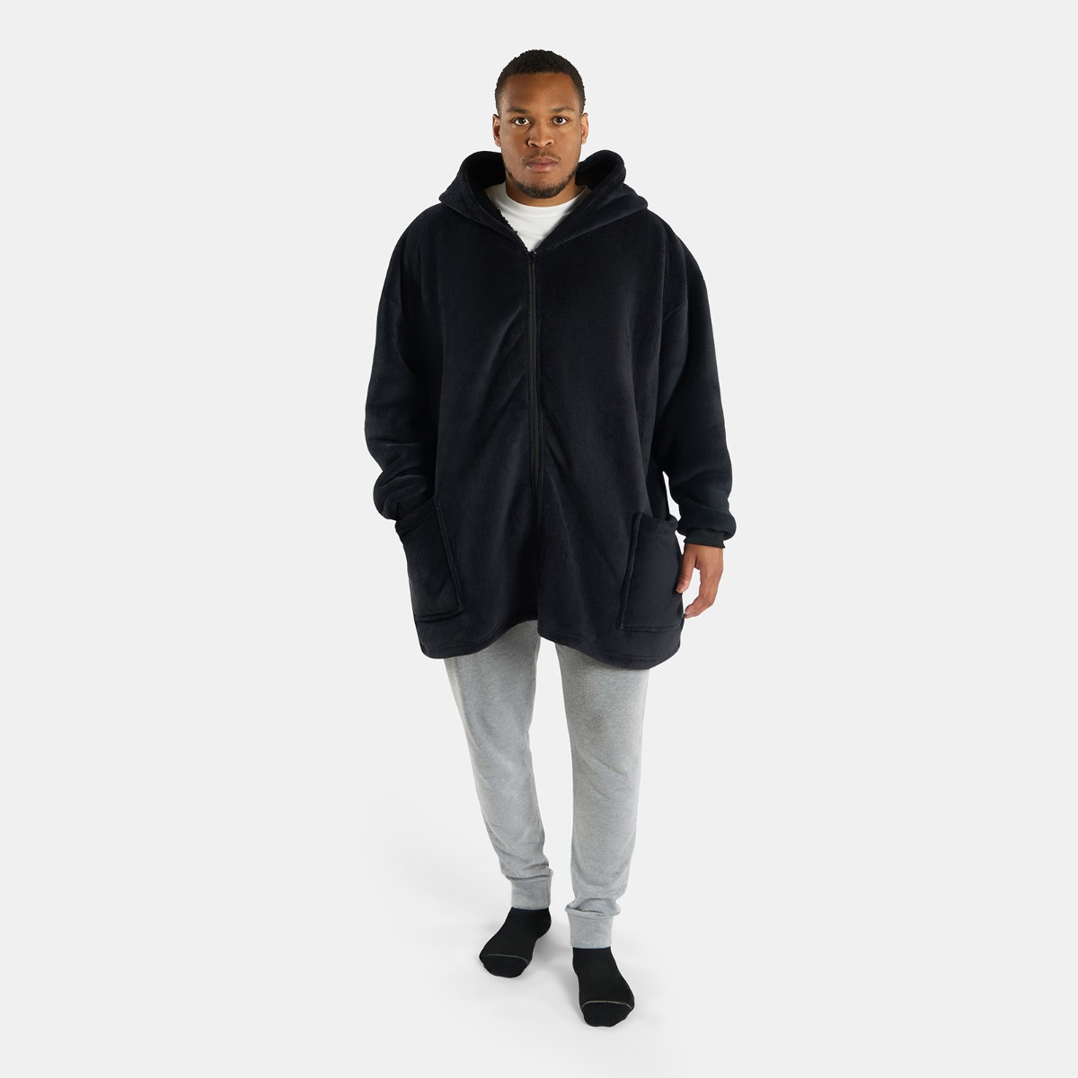 OHS Adults Zipper Hoodie Blanket - Black>