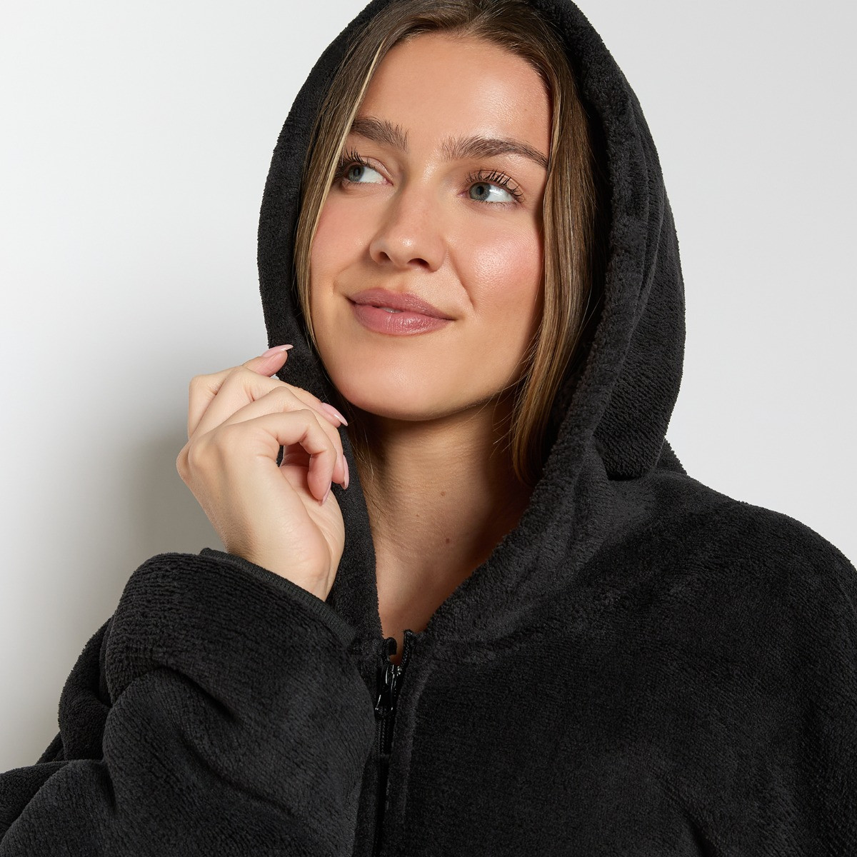 OHS Adults Zipper Hoodie Blanket - Black>