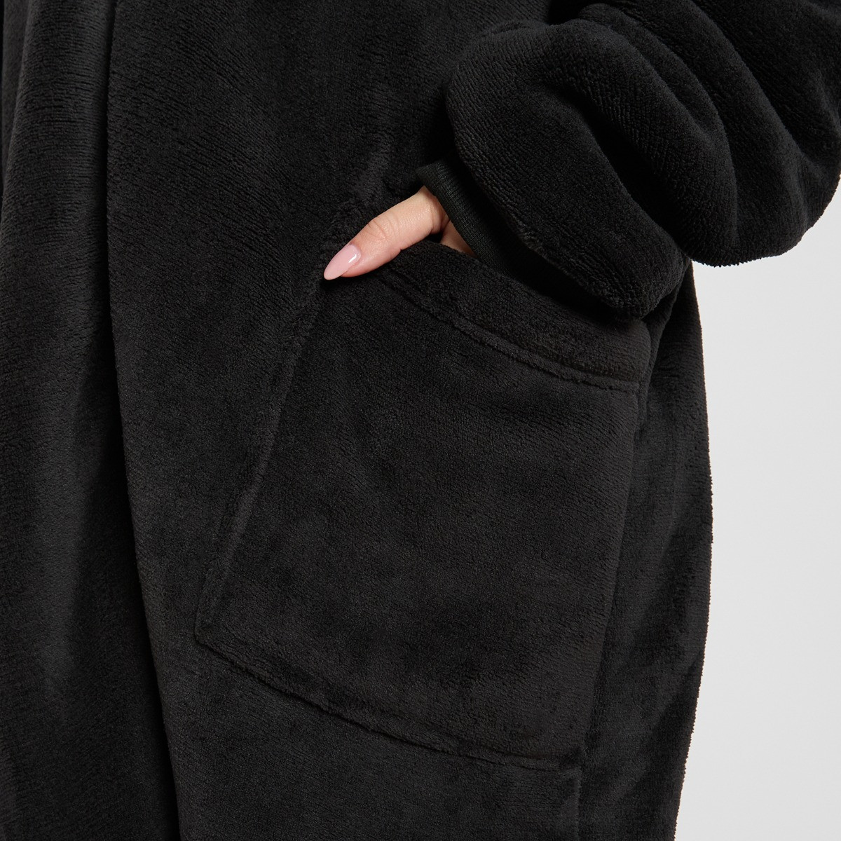 OHS Adults Zipper Hoodie Blanket - Black>