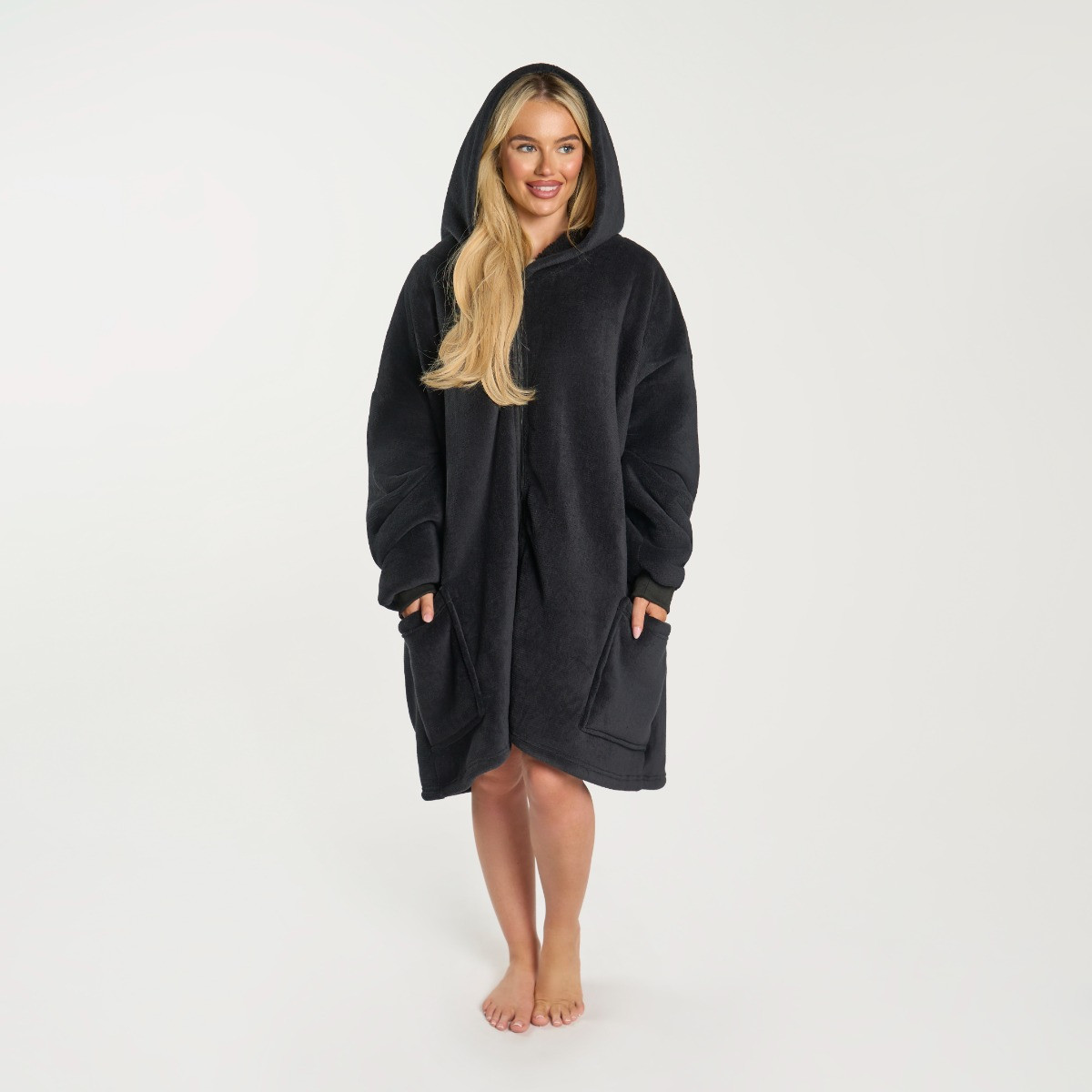 OHS Adults Zipper Hoodie Blanket - Black>