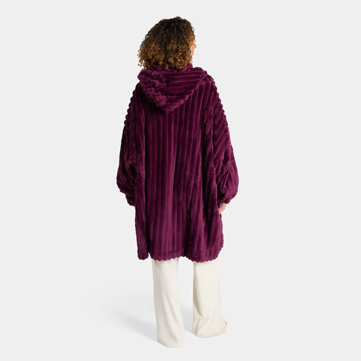 OHS Adults Ribbed Fleece Hoodie Blanket - Maroon>