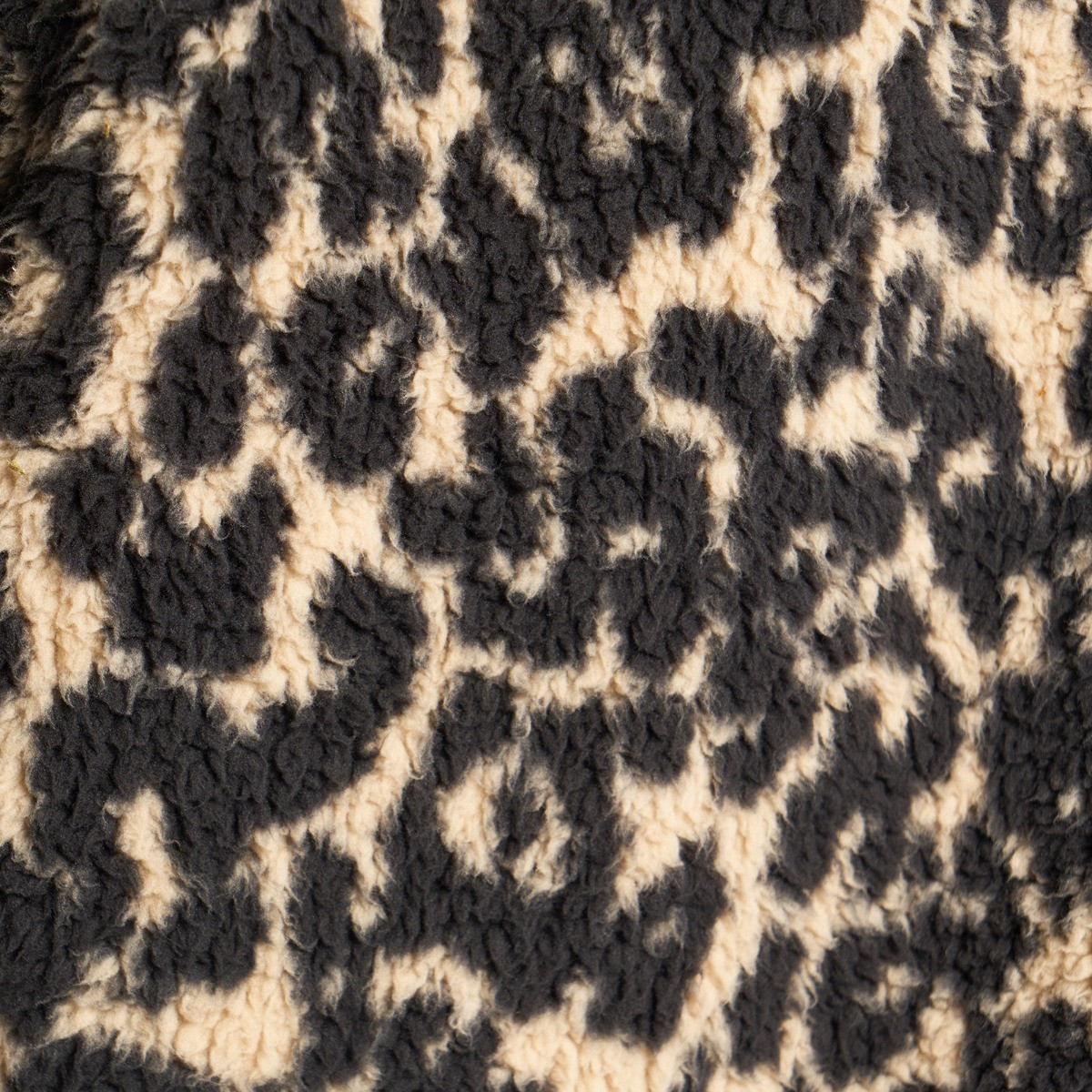 OHS Teddy Leopard Print Half Zip Fleece, Natural - Small/ Medium>