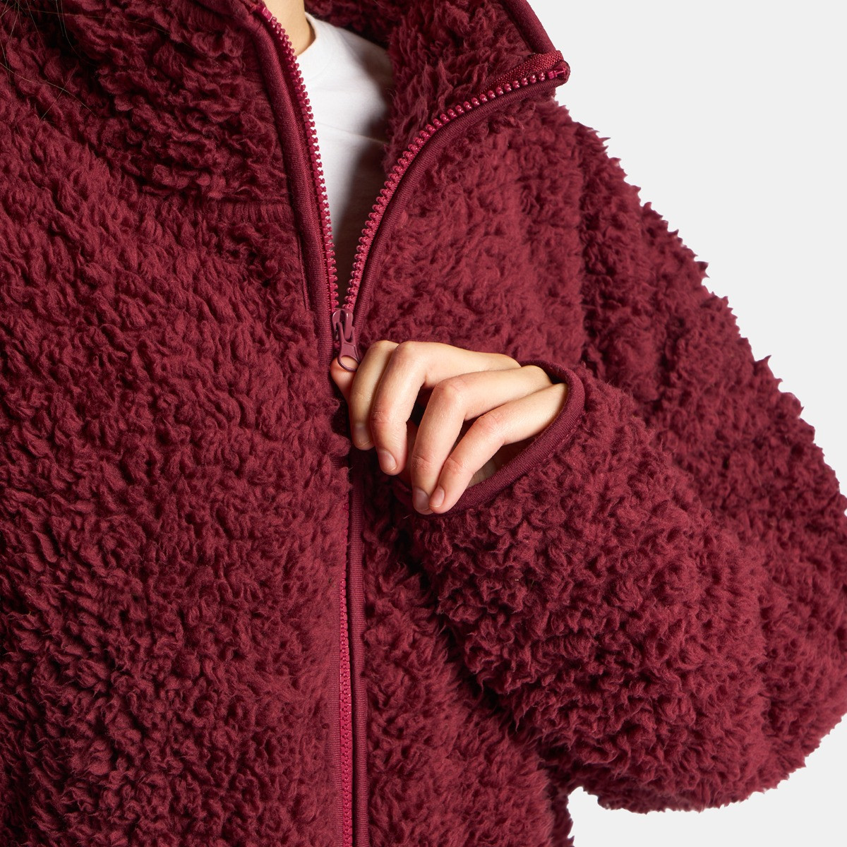 OHS Teddy Full Zip Fleece - Maroon, Small/ Medium>
