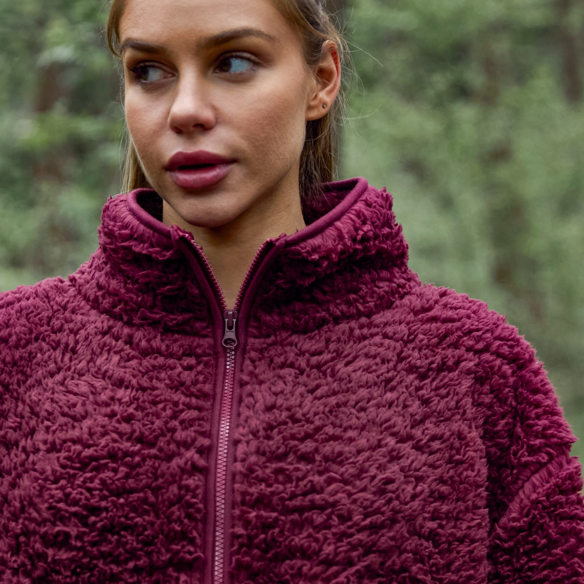 OHS Teddy Full Zip Fleece - Maroon, Small/ Medium>