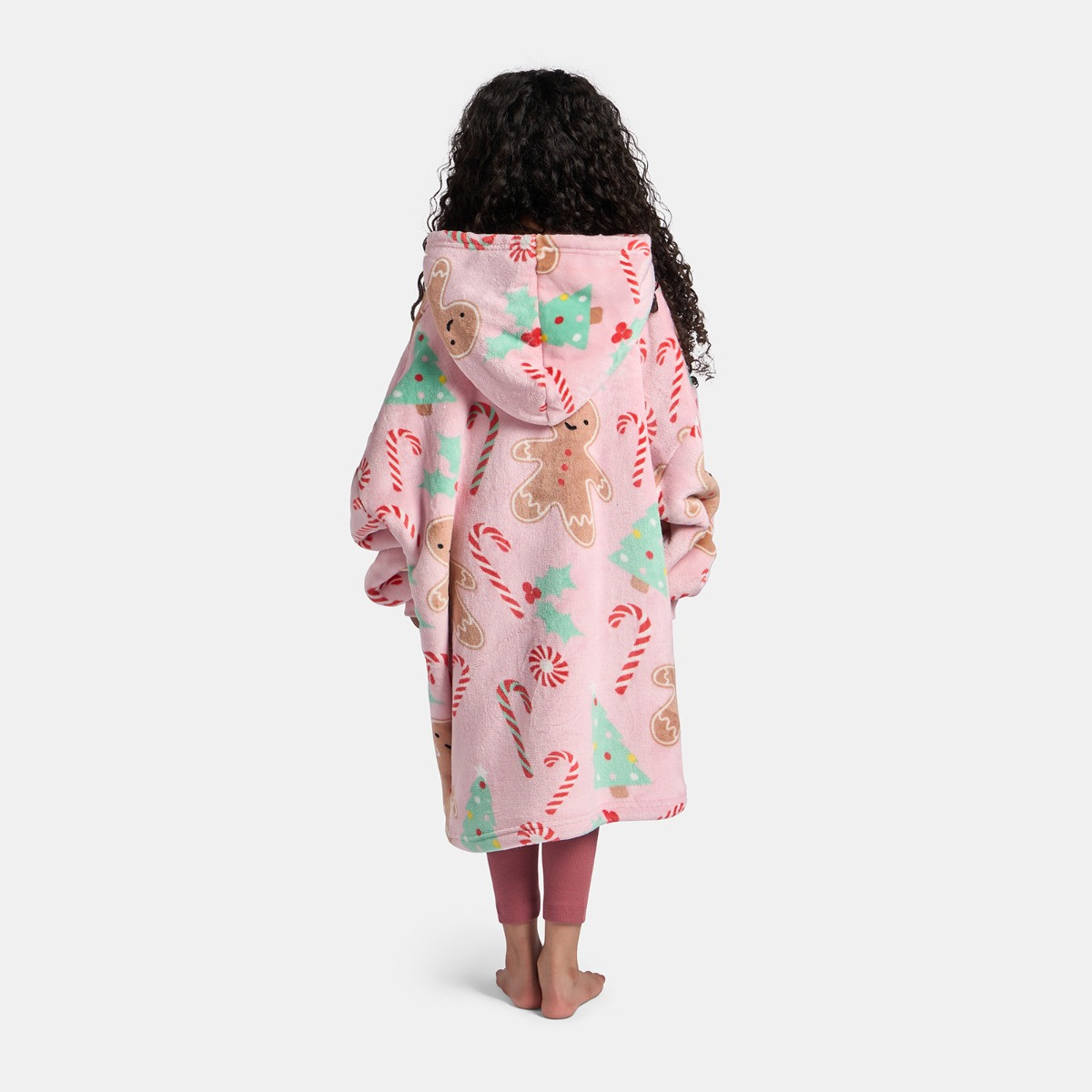 OHS Kids Gingerbread Man Hoodie Blanket - Blush >