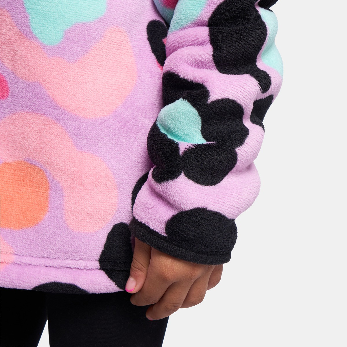 OHS Kids Leopard Print Half Zip Fleece - Lilac>