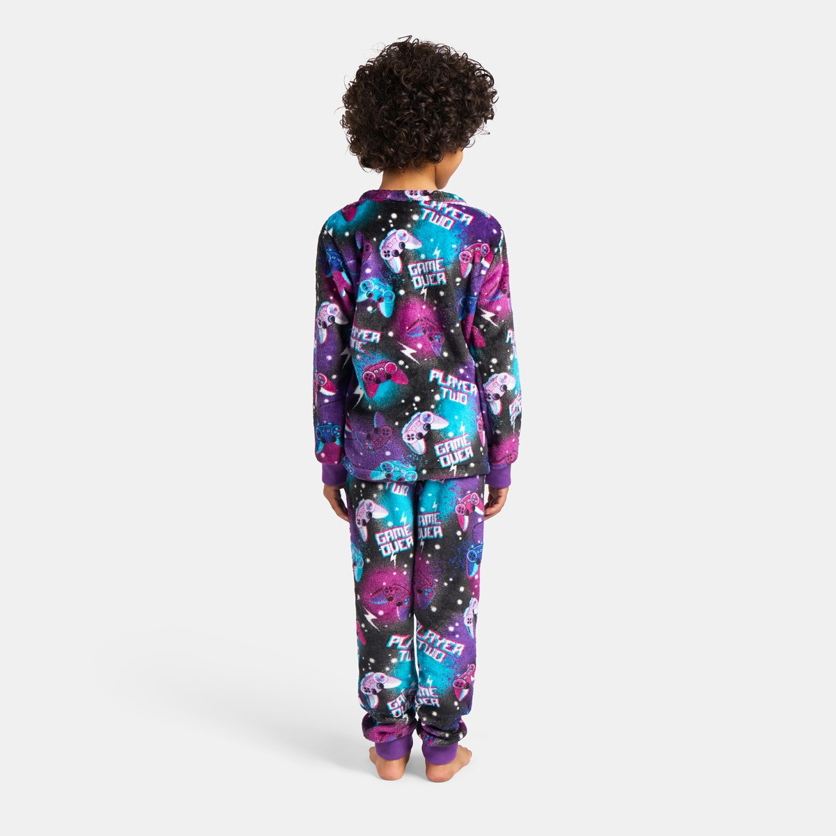 OHS Kids Gaming Ombre Pyjama Set, Purple - 5-6 Years>