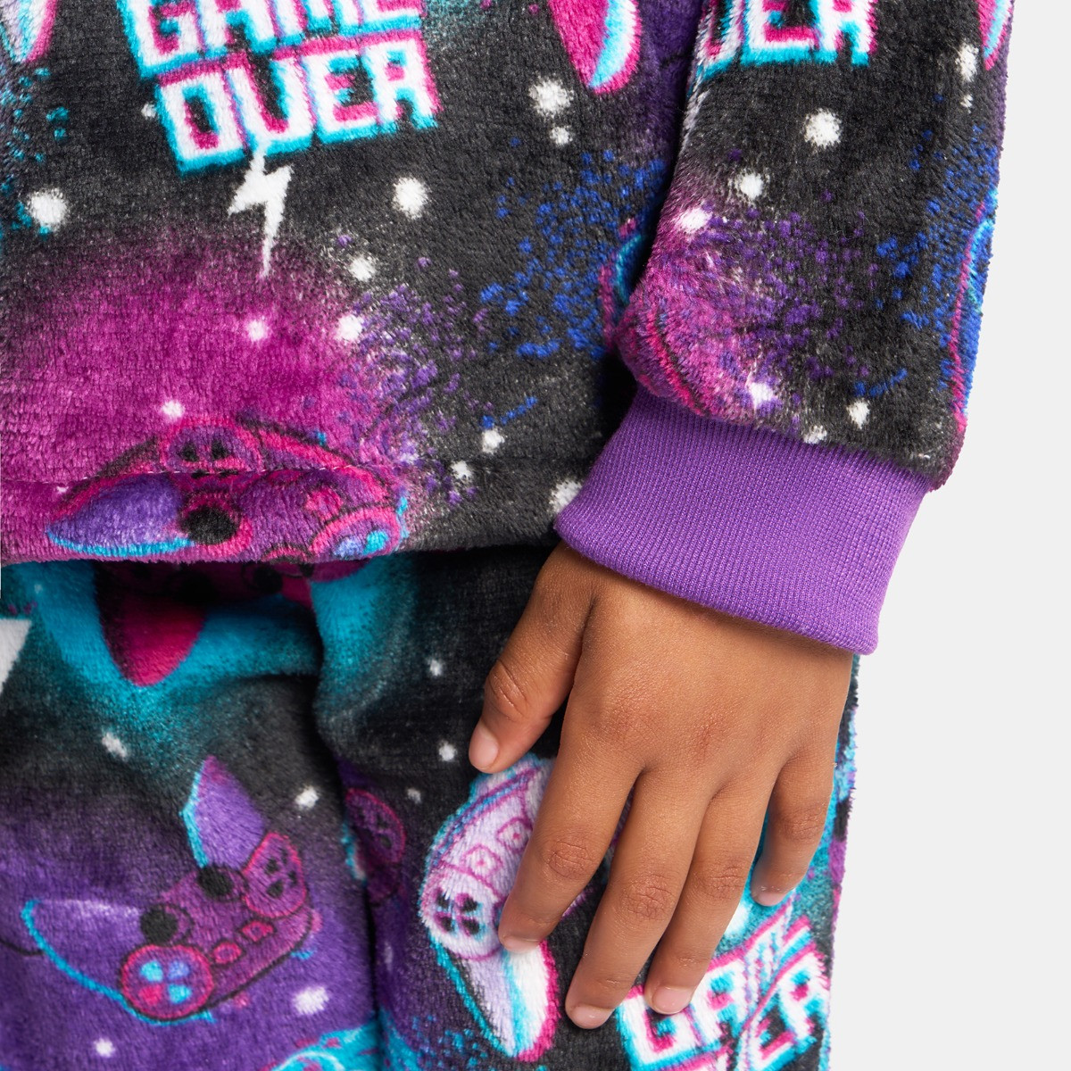OHS Kids Gaming Ombre Pyjama Set, Purple - 7-8 Years>