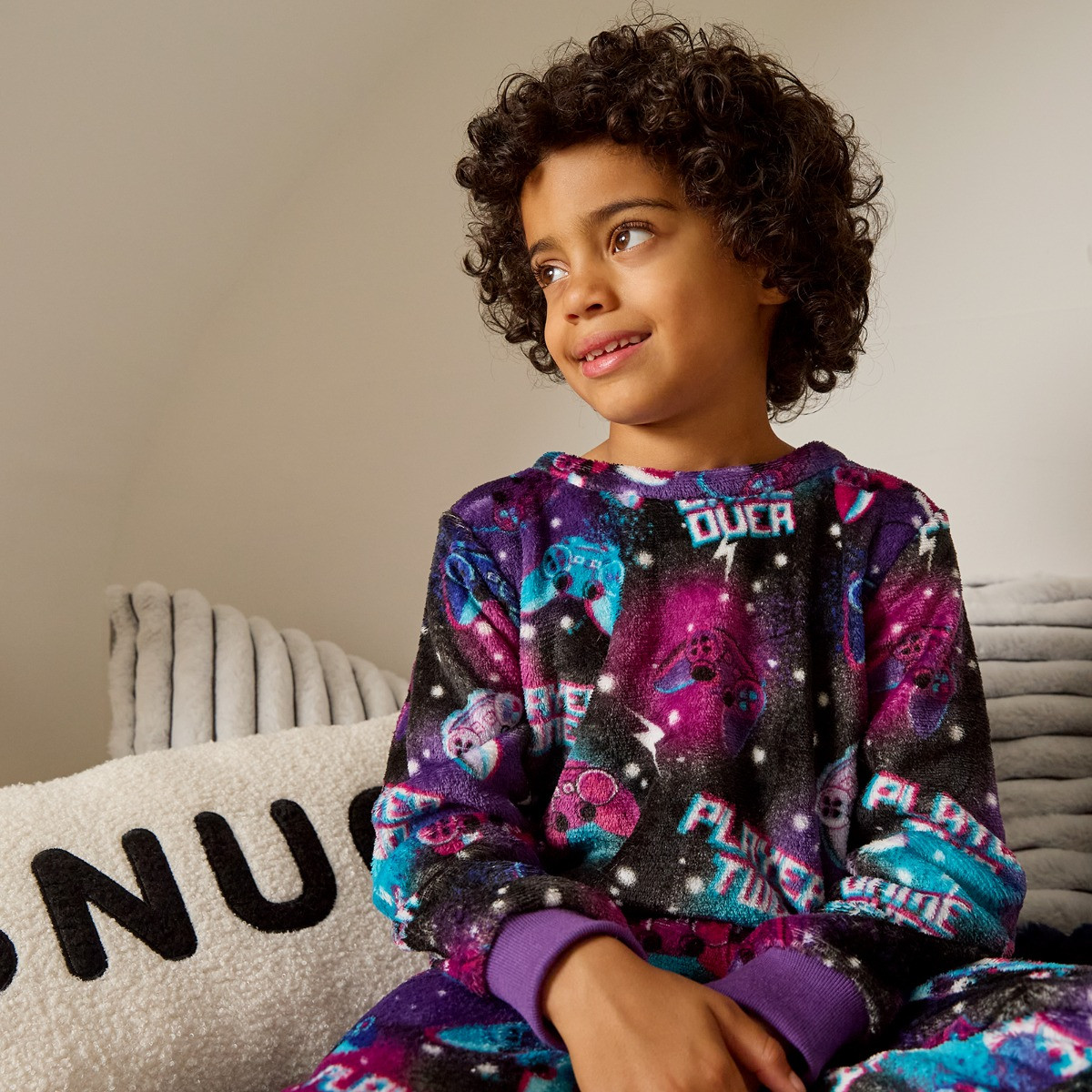 OHS Kids Gaming Ombre Pyjama Set - Purple>