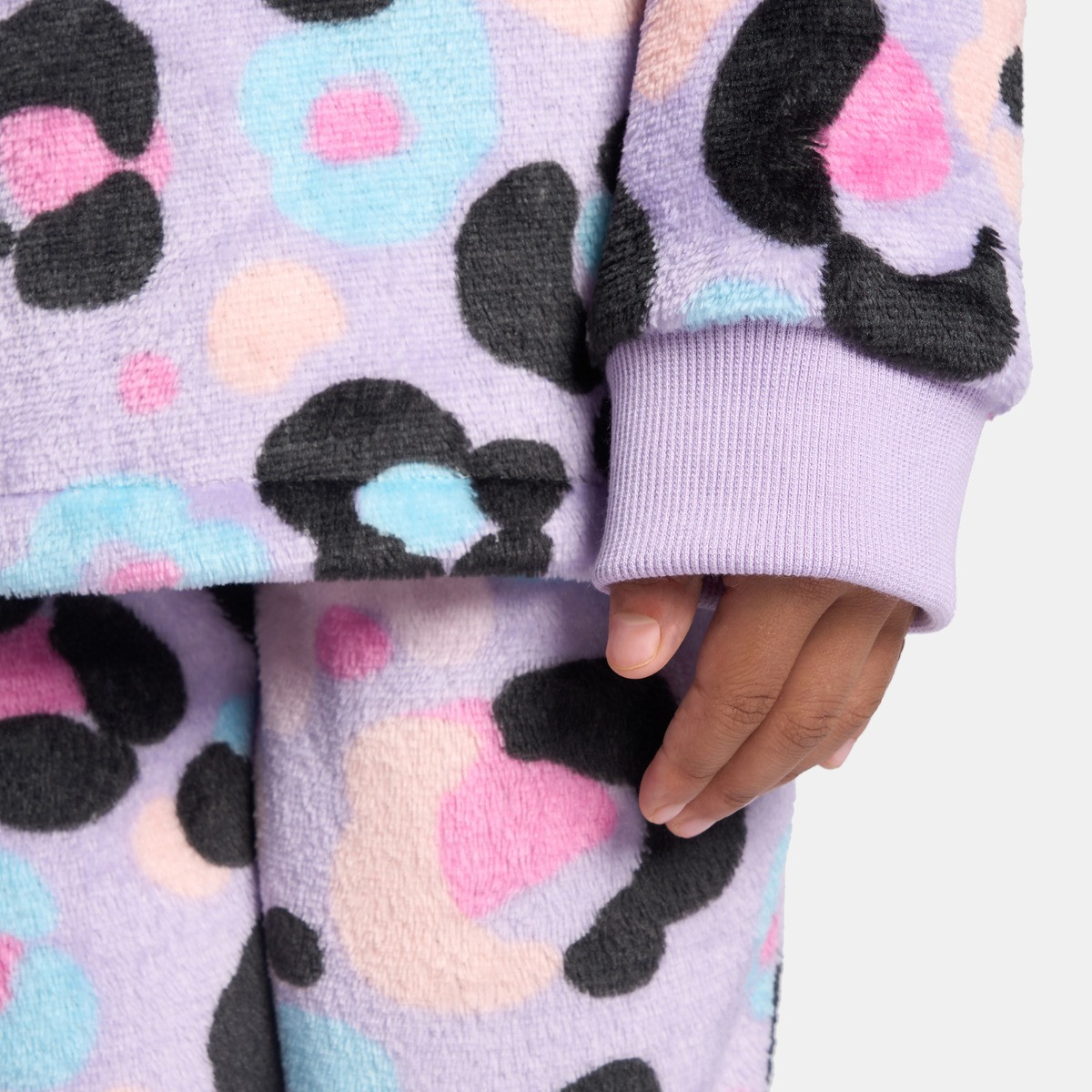 OHS Kids Leopard Print Pyjama Set - Lilac>