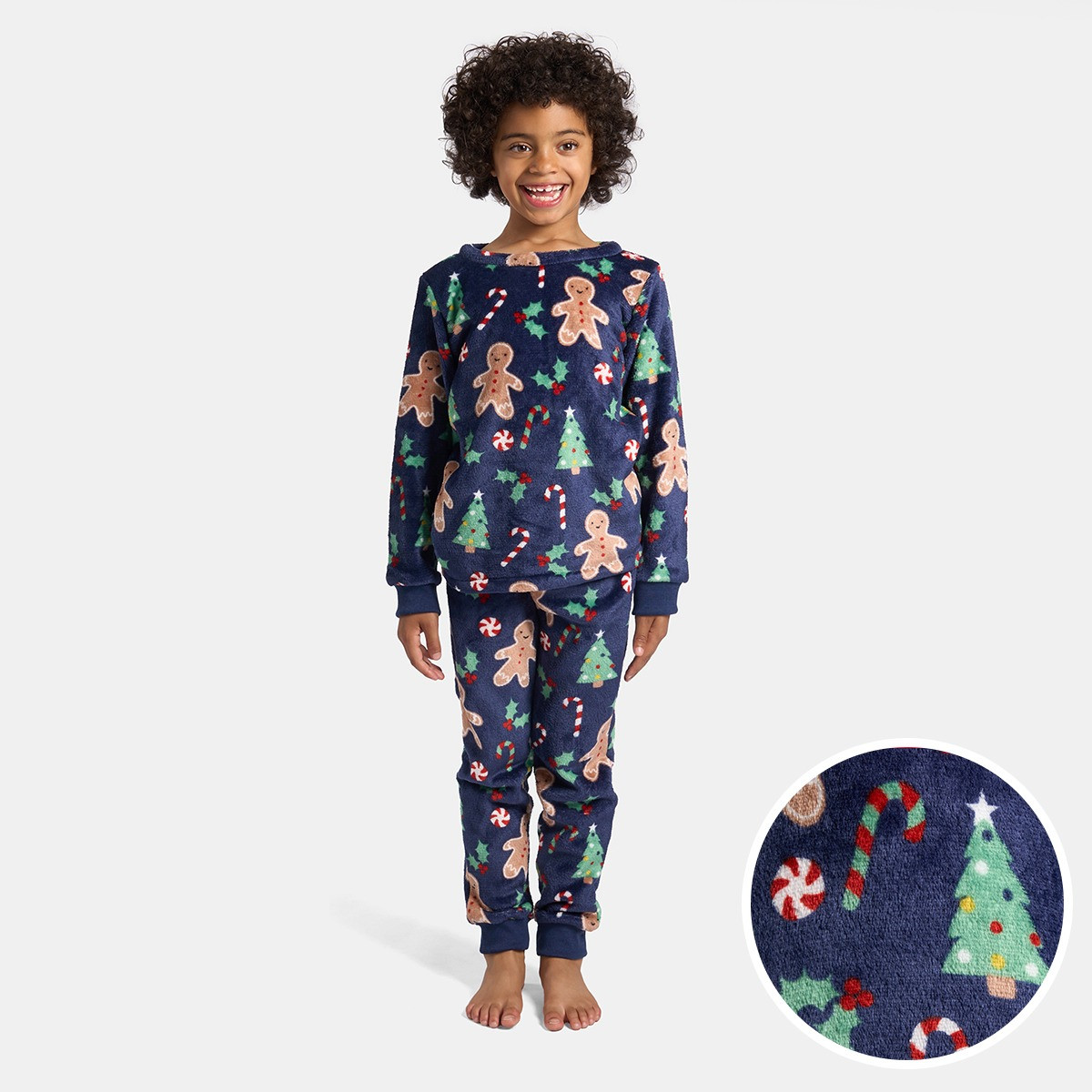 OHS Kids Gingerbread Man Pyjama Set - Navy>