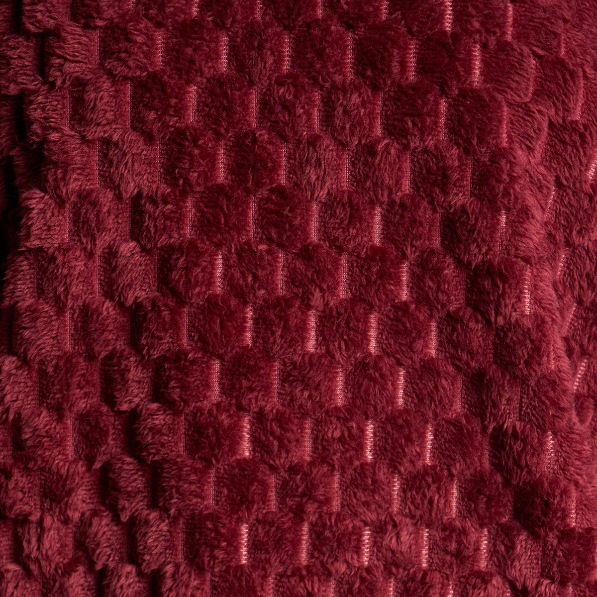 OHS Adults Waffle Fleece Hoodie Pyjama Set - Burgundy>