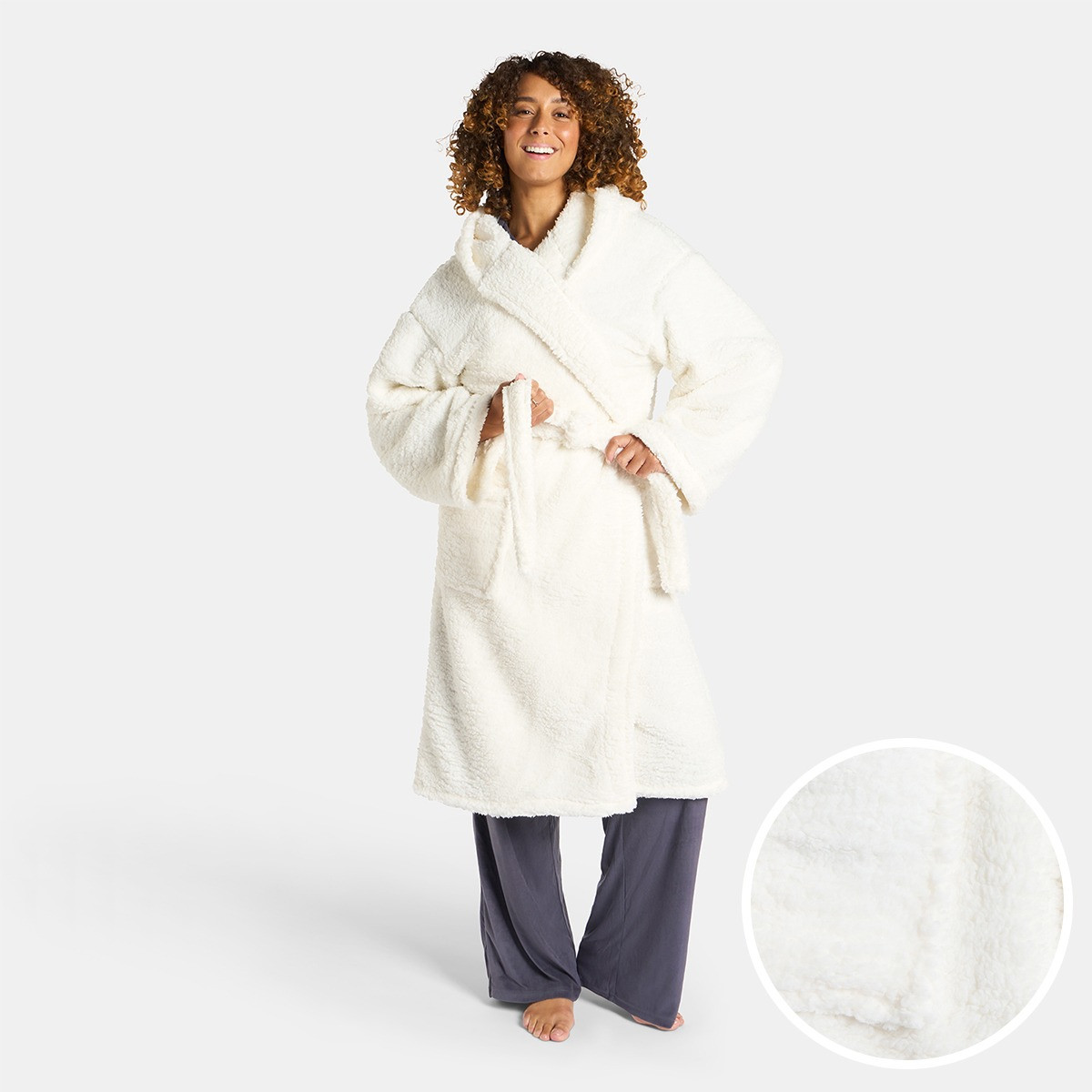OHS Teddy Dressing Gown, Adults - Cream>