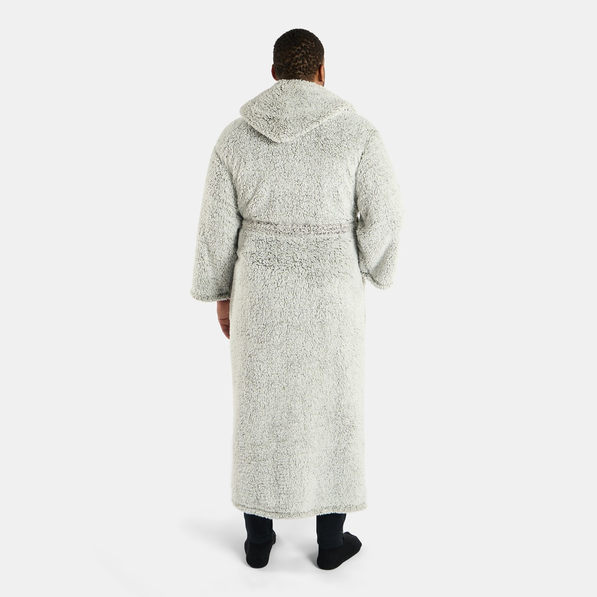 OHS Teddy Marl Dressing Gown Floor Length, Adults - Green>