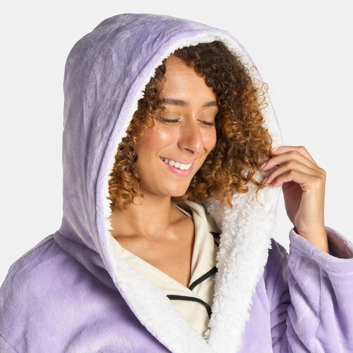 OHS Flannel Fleece Dressing Gown, Adults - Lilac>