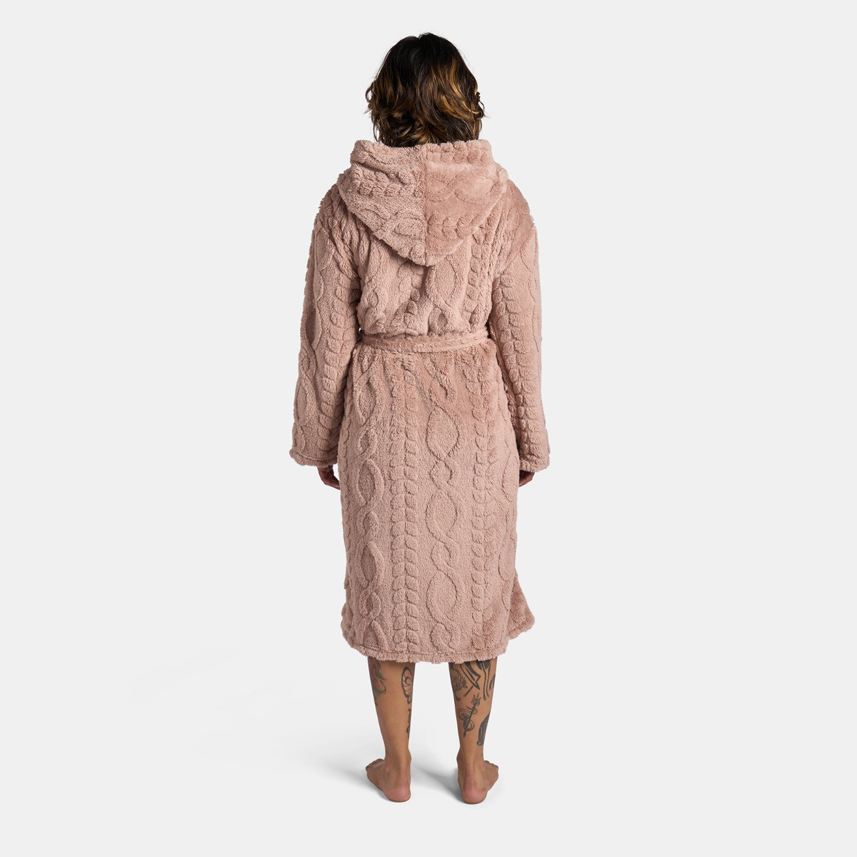 OHS Cable Knit Dressing Gown - Natural>