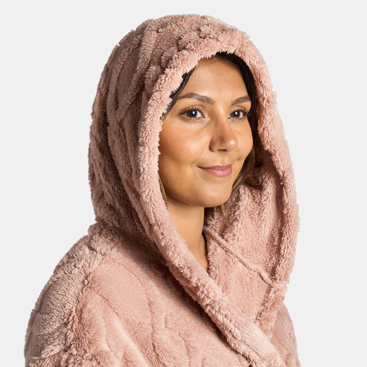 OHS Cable Knit Dressing Gown - Natural>