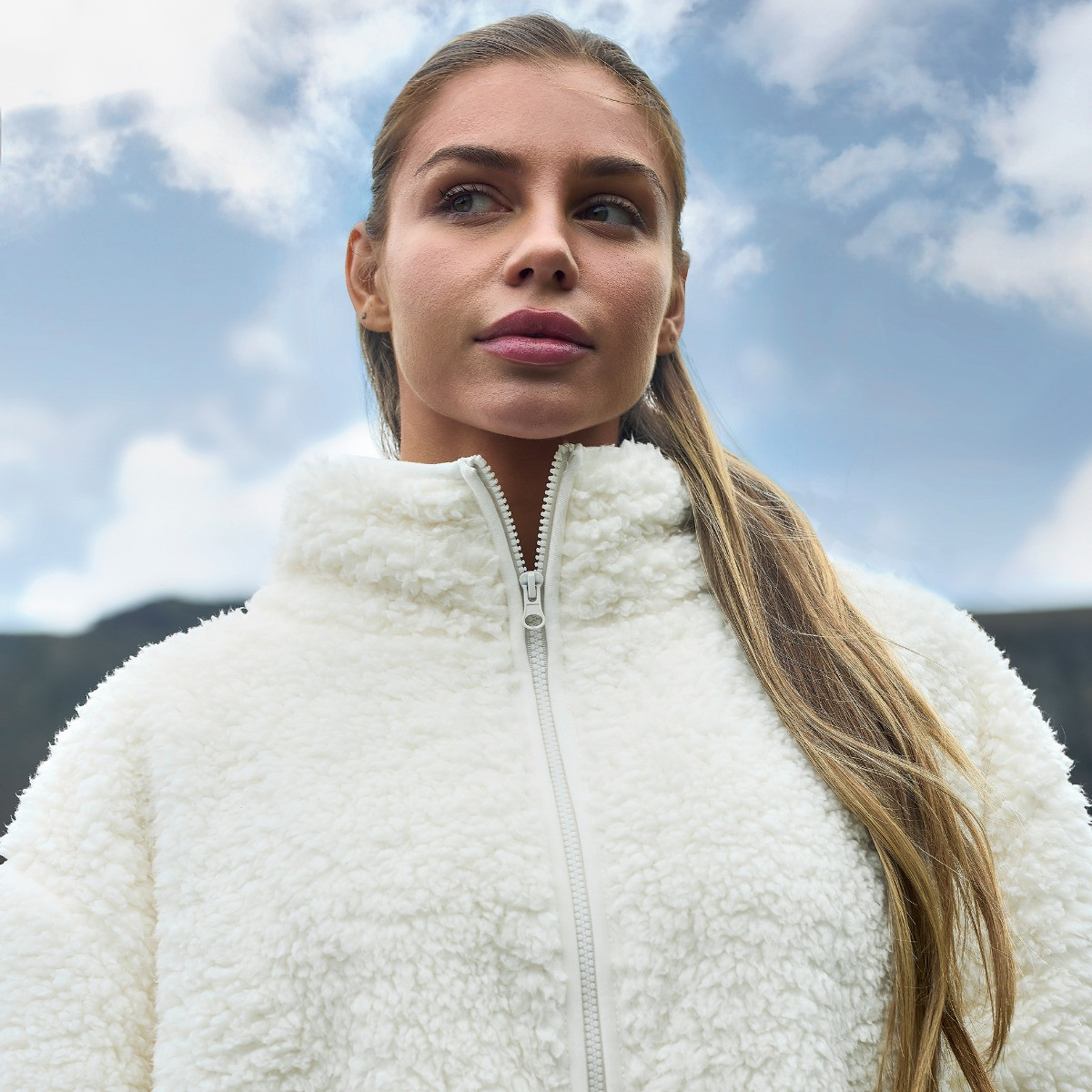 OHS Teddy Full Zip Fleece - Cream>