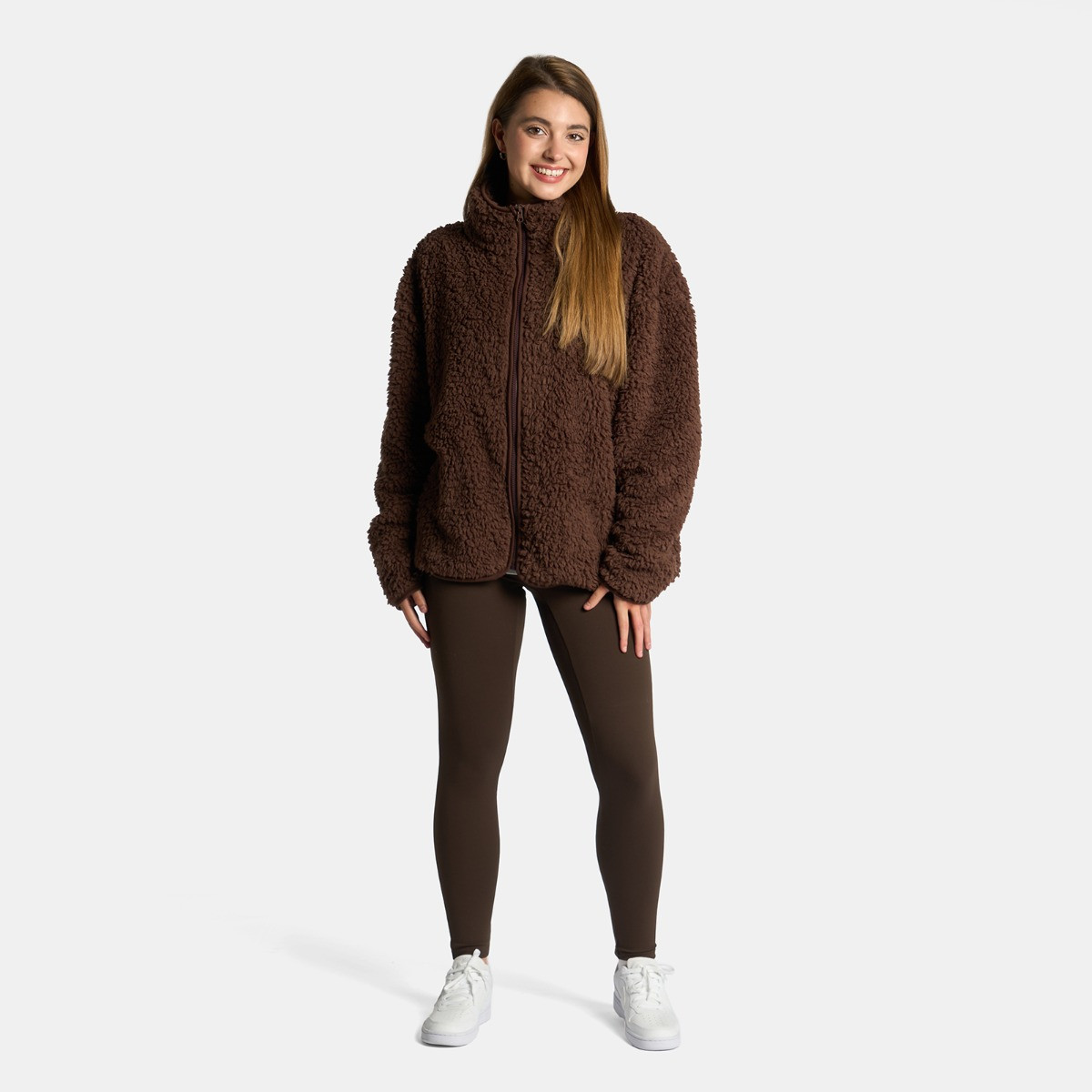 OHS Teddy Full Zip Fleece, Chocolate - Small/Medium>