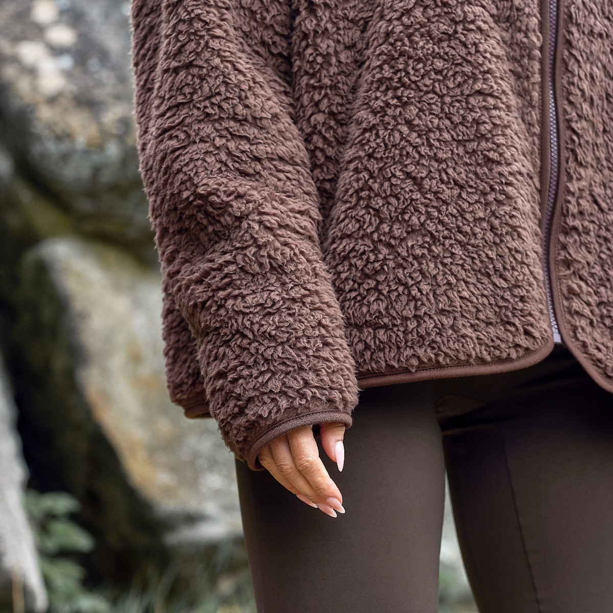 OHS Teddy Full Zip Fleece, Chocolate - Small/Medium>