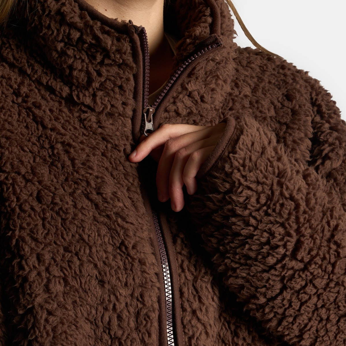 OHS Teddy Full Zip Fleece, Chocolate - Small/Medium>