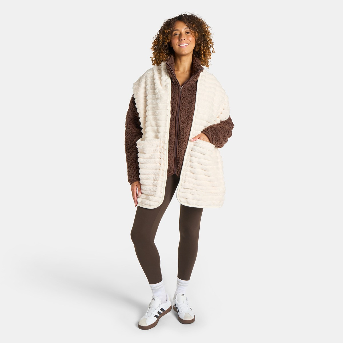 OHS Ribbed Fleece Pocket Scarf - Cream>