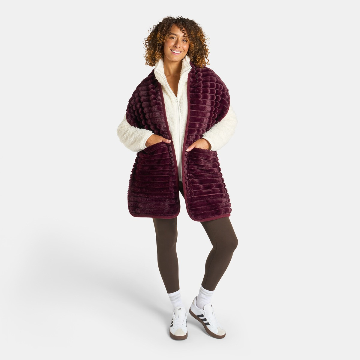 OHS Ribbed Fleece Pocket Scarf - Burgundy>