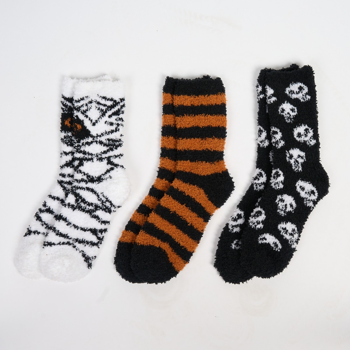 OHS Halloween Novelty Socks, Monochrome/Rust - 3 Pack>