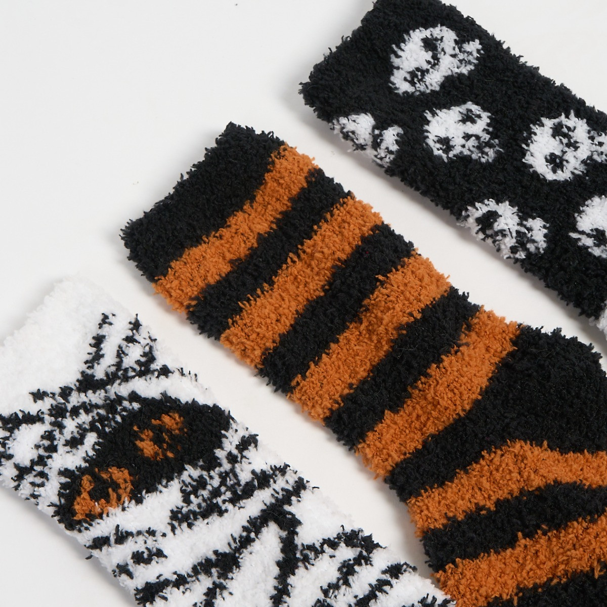 OHS Halloween Novelty Socks, Monochrome/Rust - 3 Pack>