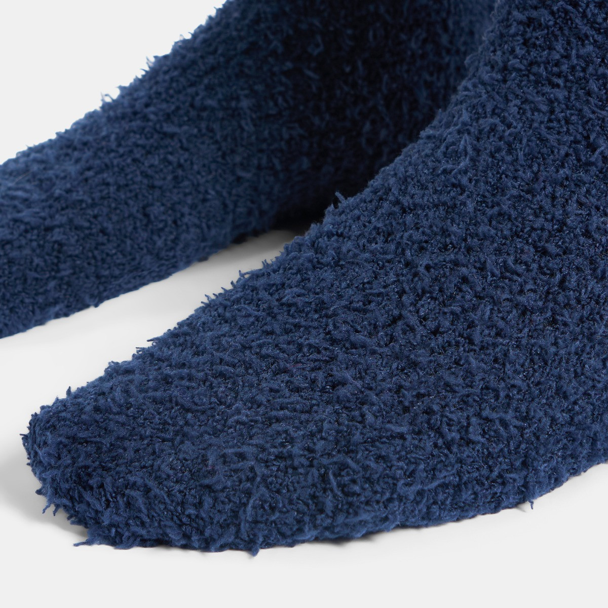 OHS Fluffy Fleece Socks, Navy/Silver - 3 Pack>