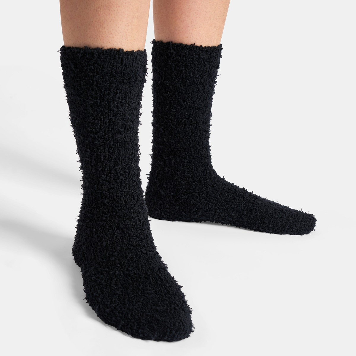 OHS Fluffy Fleece Socks, Black/Charcoal - 3 Pack>