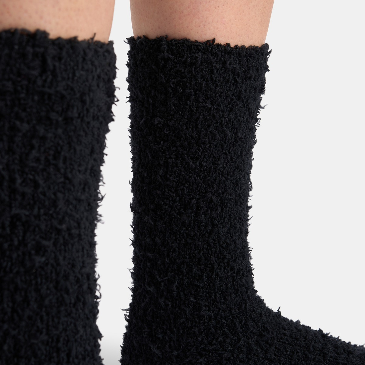 OHS Fluffy Fleece Socks, Black/Charcoal - 3 Pack>