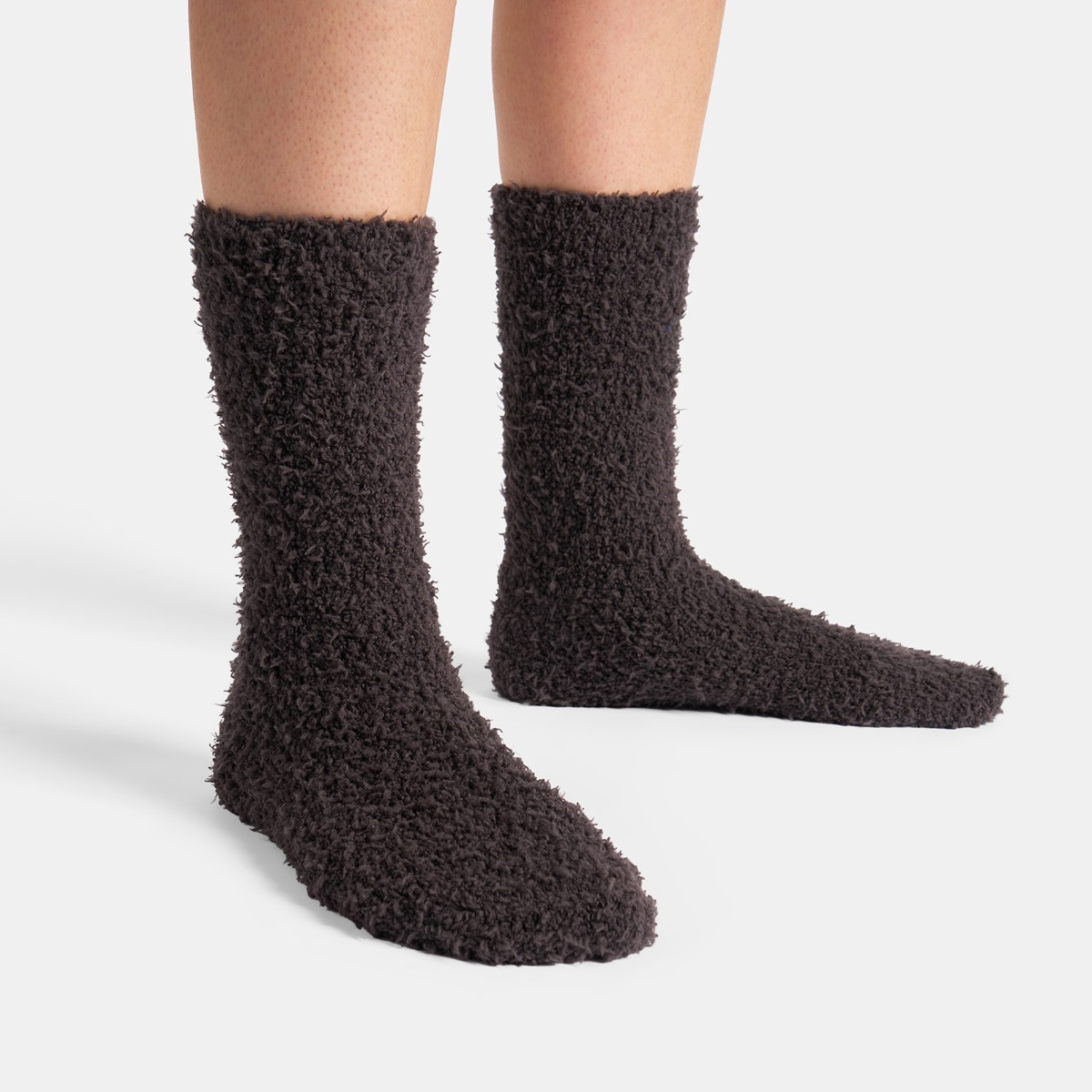OHS Fluffy Fleece Socks, Black/Charcoal - 3 Pack>