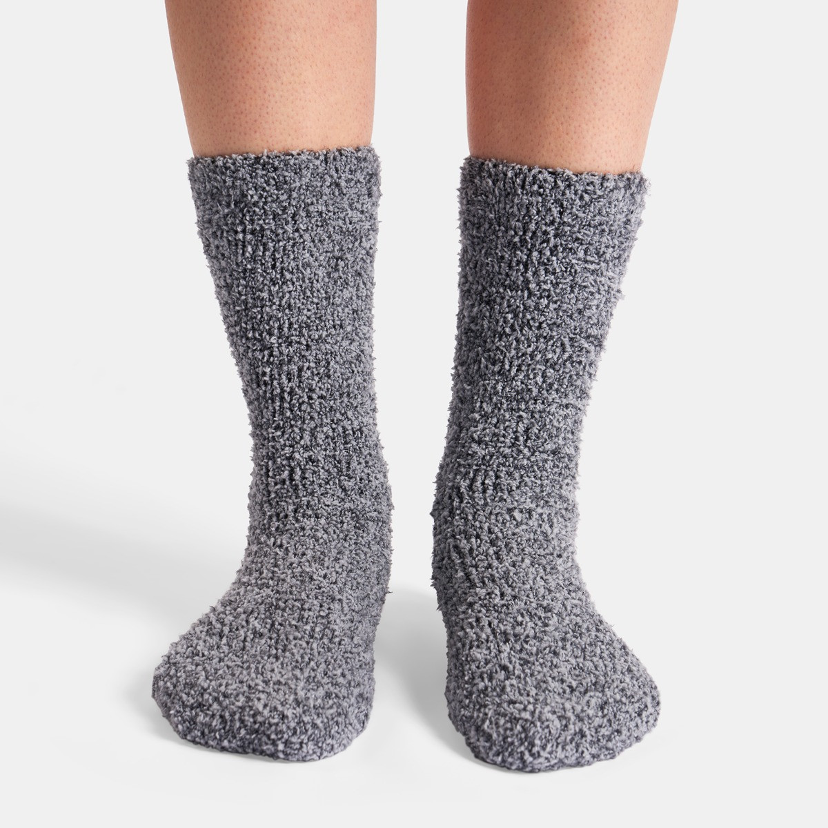 OHS Fluffy Fleece Socks, Black/Charcoal - 3 Pack>