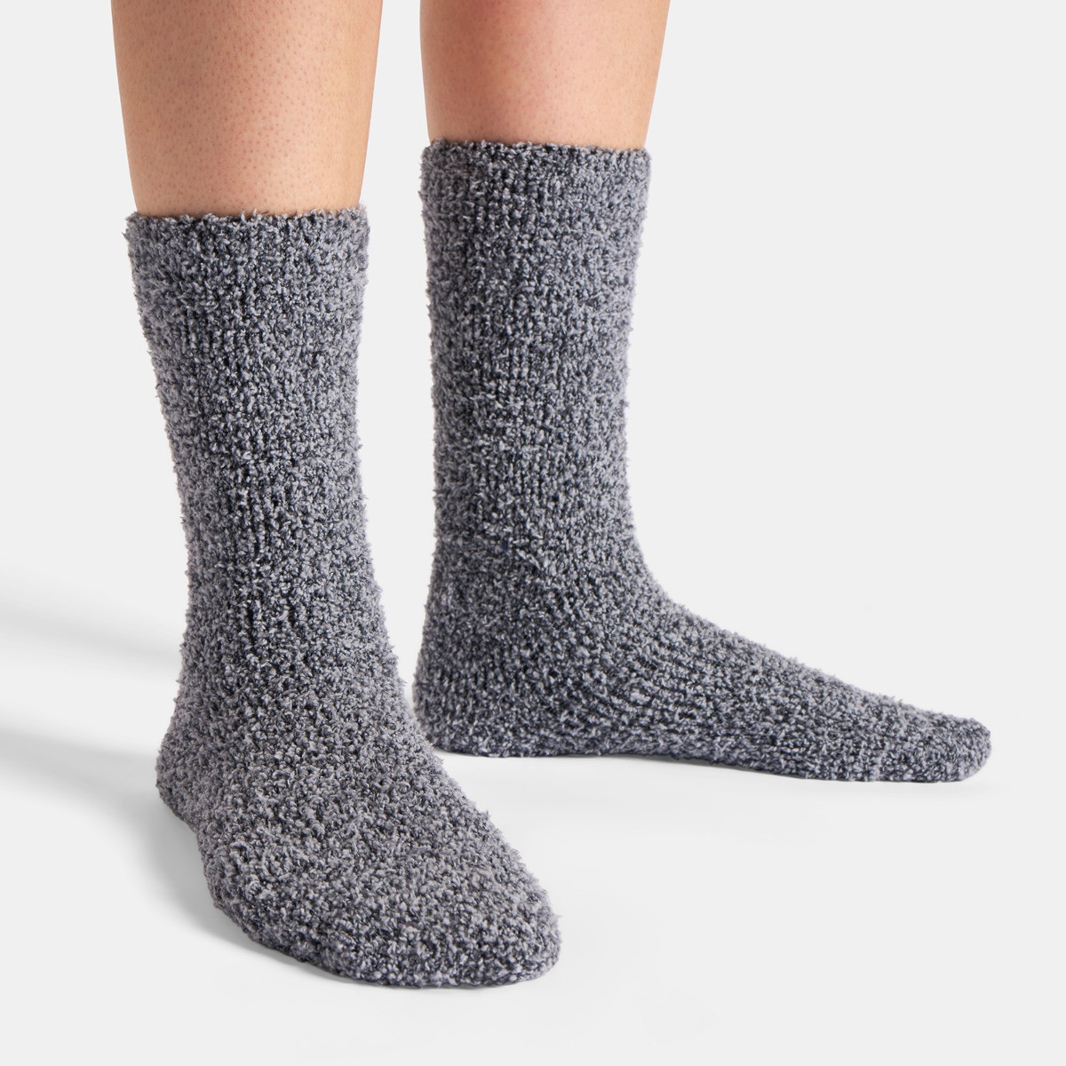 OHS Fluffy Fleece Socks, Black/Charcoal - 3 Pack>