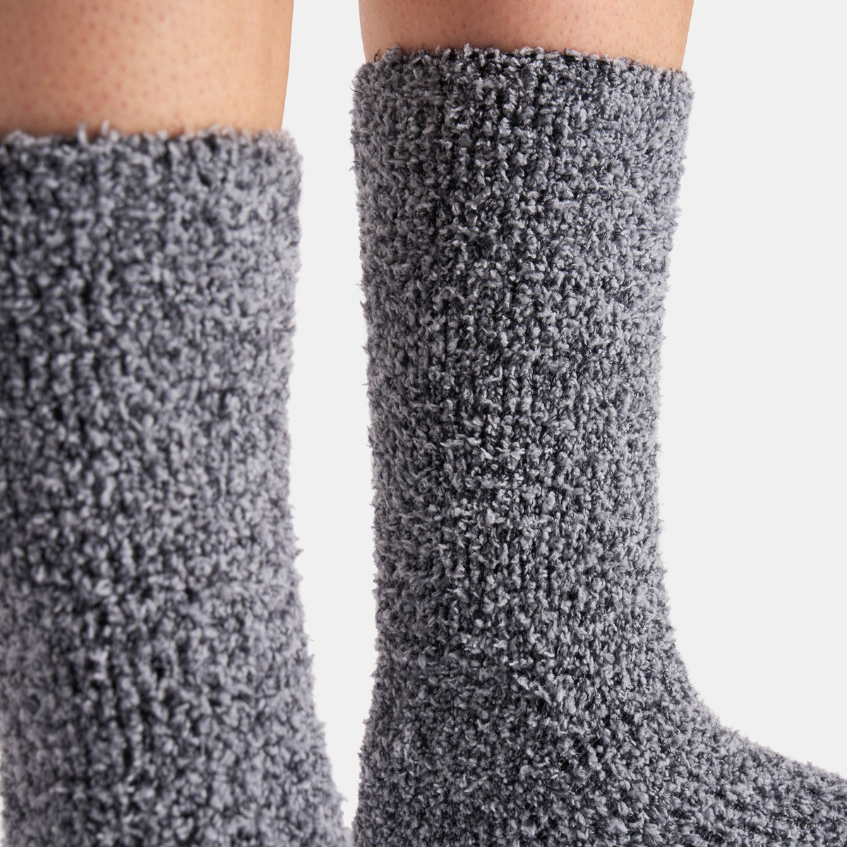 OHS Fluffy Fleece Socks, Black/Charcoal - 3 Pack>