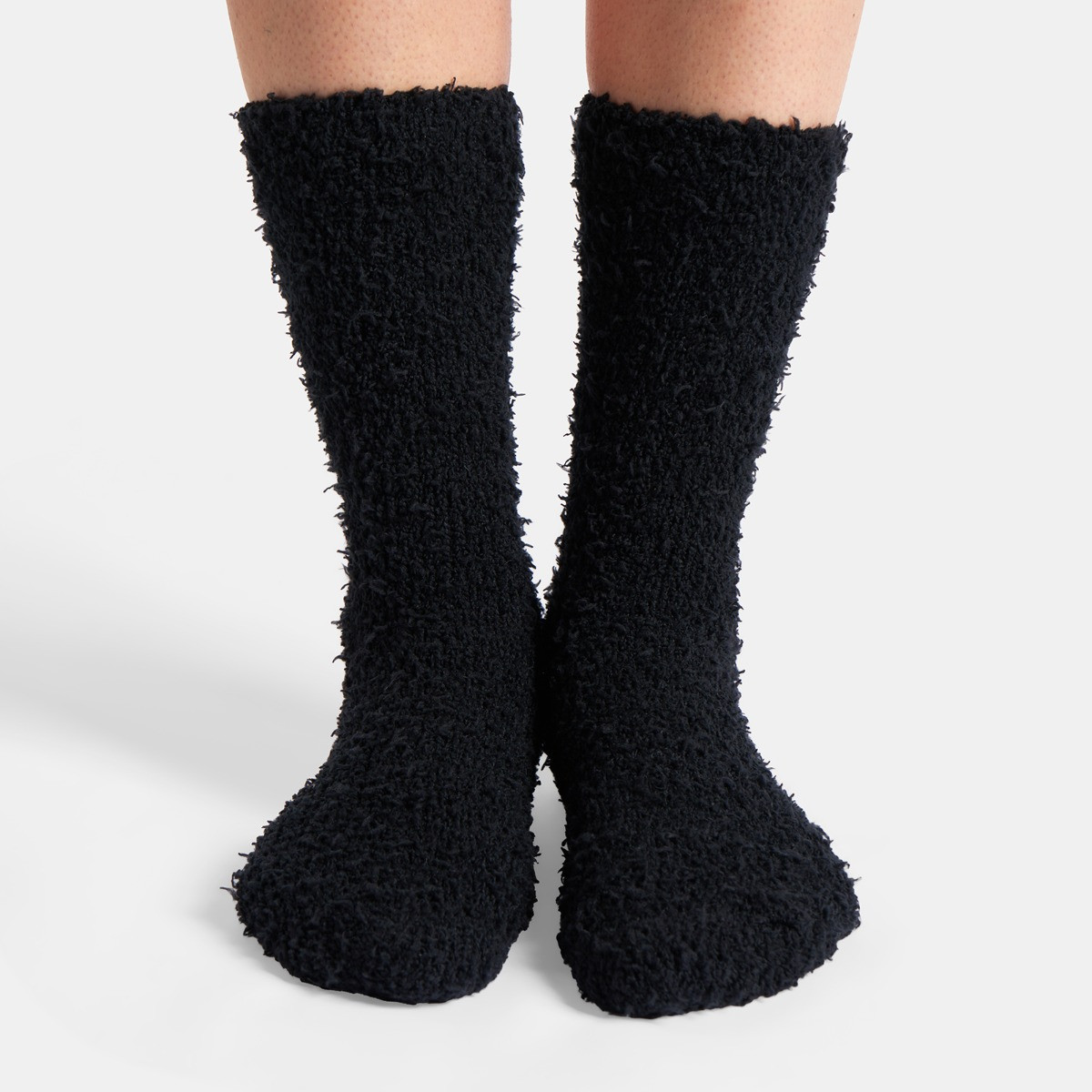 OHS Fluffy Fleece Socks, Black/Charcoal - 3 Pack>