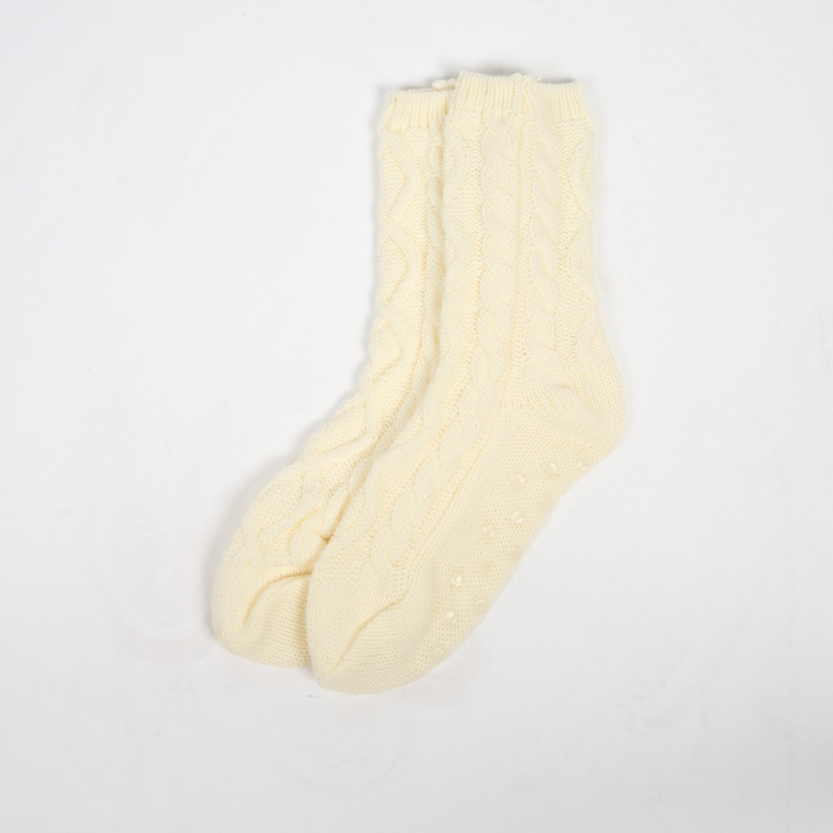 OHS Cable Knit Socks - Cream>