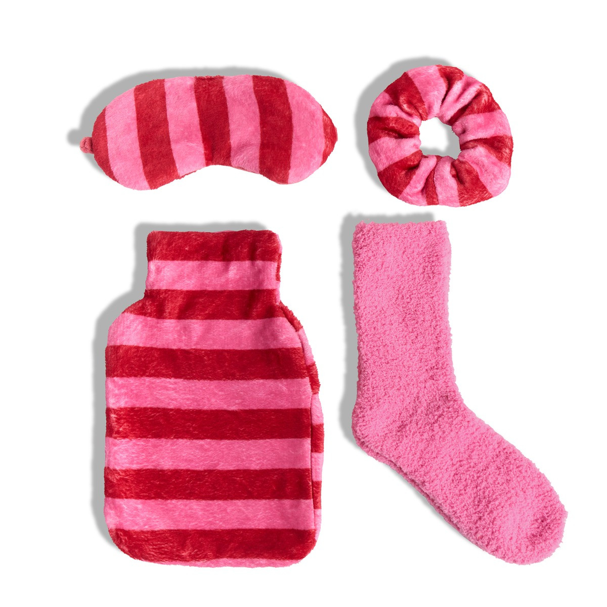 OHS Candy Stripe Hot Water Bottle Gift Set - Pink>