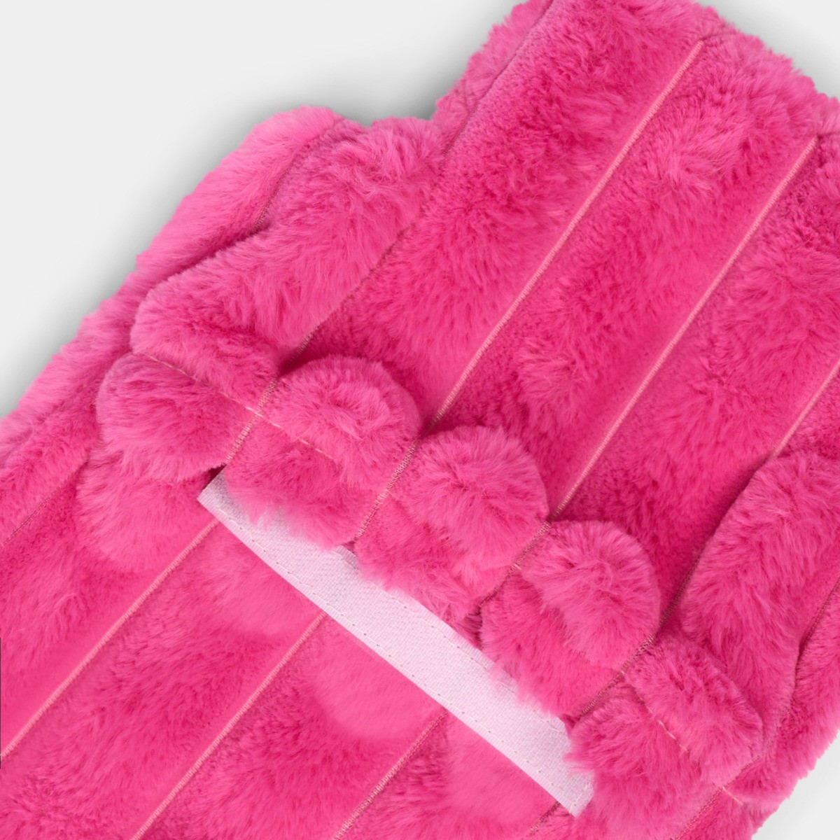 OHS Faux Fur Bubble Rib Hot Water Bottle - Hot Pink>